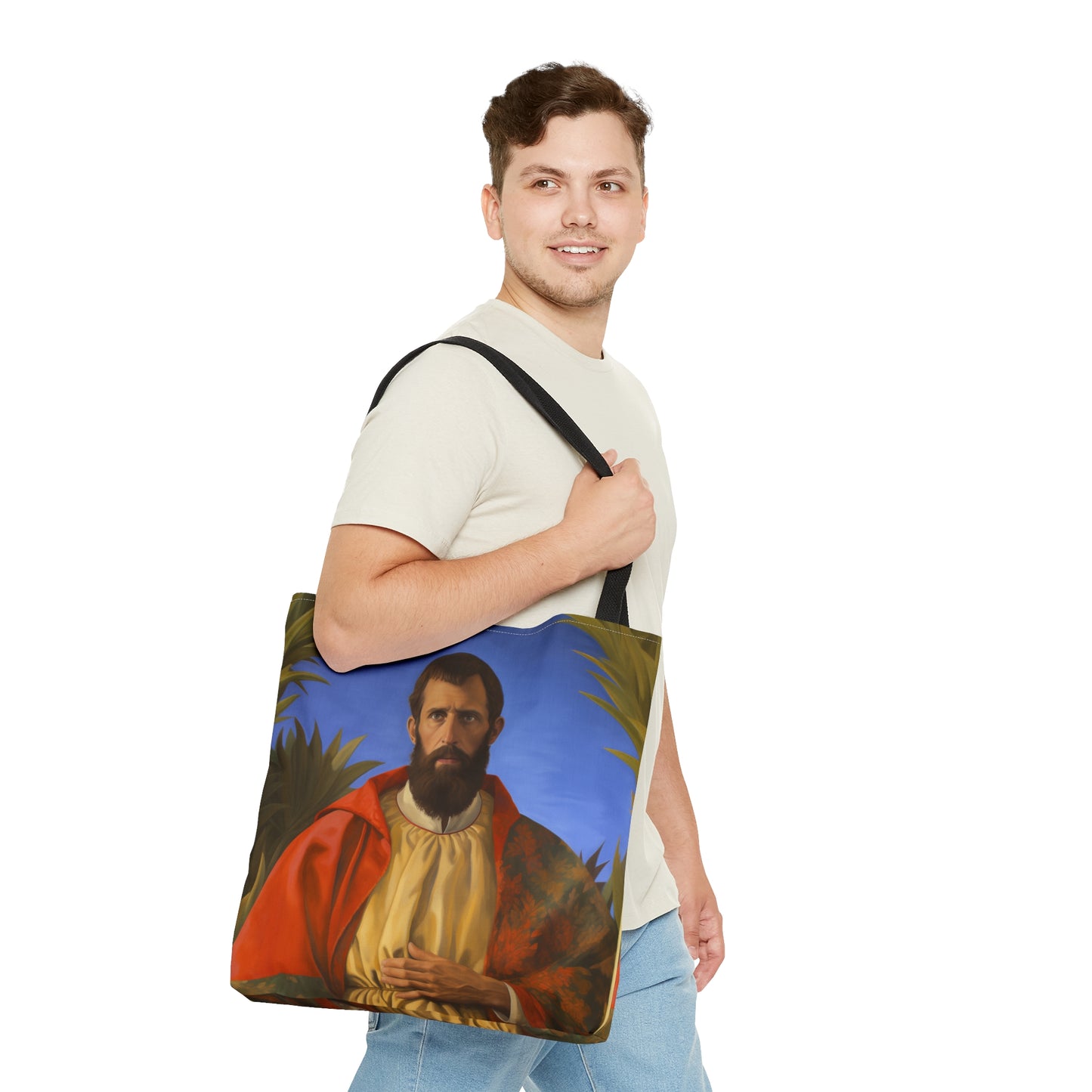 Saint Thomas the Apostle Tote Bag - Large Medium Small Faith Art Bag - Re usable Tote Purse - Double Sided - Catholic Art Bag