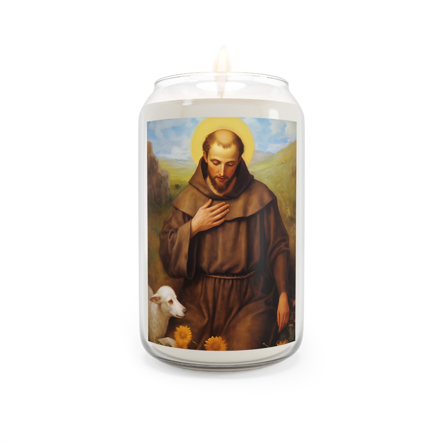 Saint Francis of Assisi - Scented Prayer Candle, 13.75oz - Tall Size - Religious Prayer Candle - Catholic Art