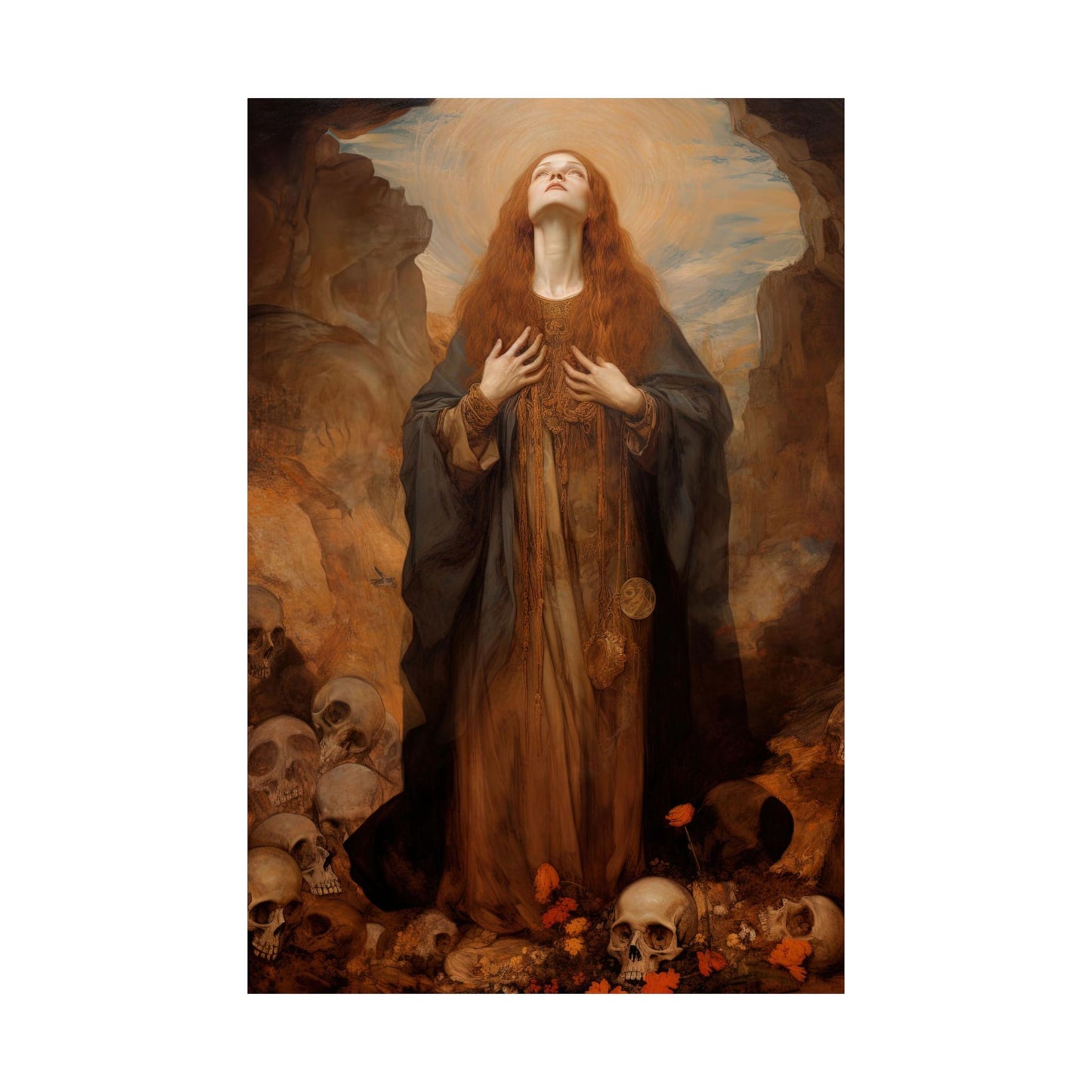 Saint Rosalia - Sanctified Souls Print - Multiple Sizes - Premium Matte Vertical Posters