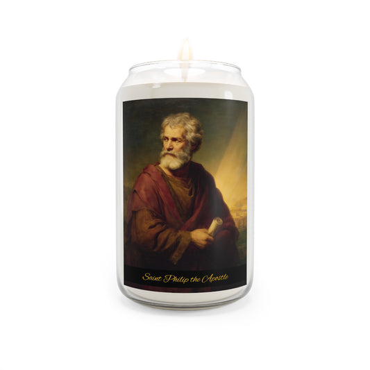 Saint Philip the Apostle - Scented Prayer Candle, 13.75oz -  Candle - Catholic Art - prayer room Scented Candle - Religious Saint