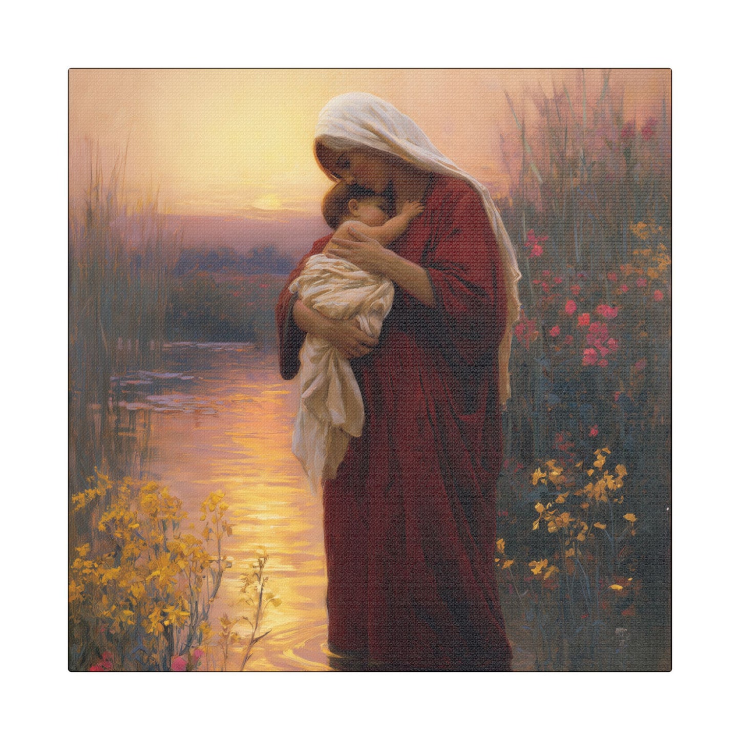 Saint Elizabeth, Mother to John the Baptist -  Museum Wrapped Canvas Print - Multiple Sizes - Catholic Home art Matte Canvas