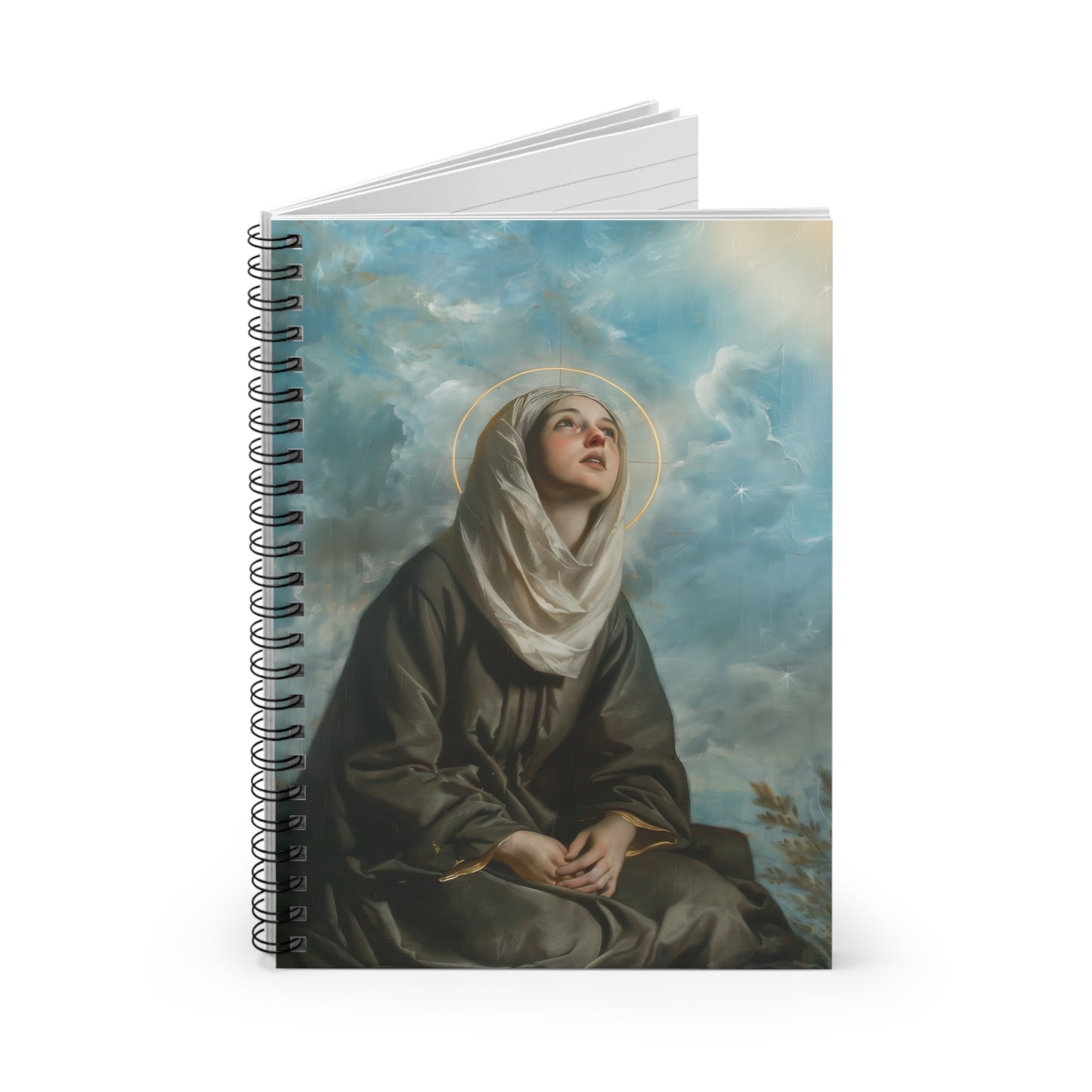 Saint Margaret of Cortona - Sanctified Souls Art - Religious Based Notebook - Spiral Notebook - Ruled Line