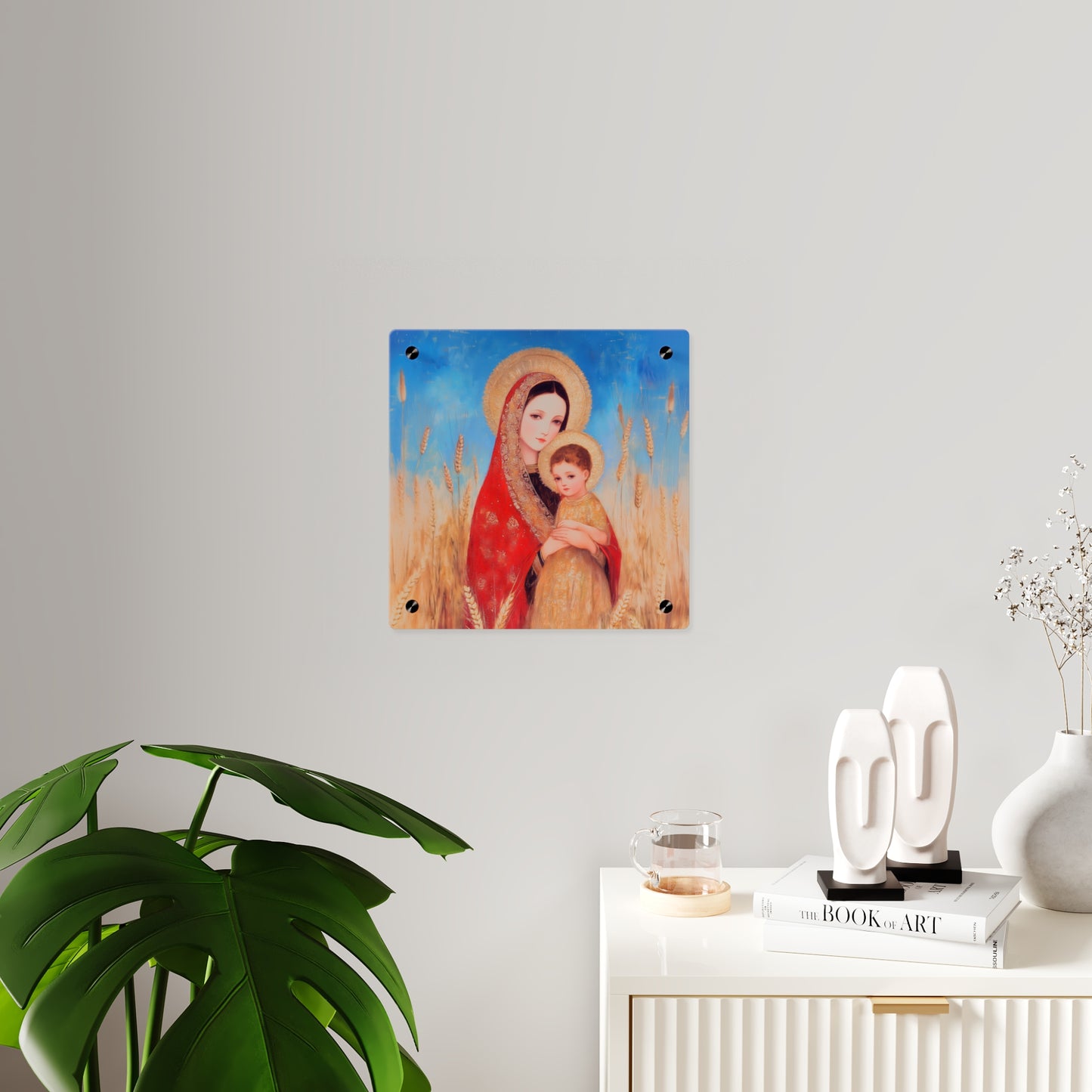 Our  Lady of the Harvest - Wall Art Panel - Ready to Hang Acrylic Print - Catholic Saint Art - Patron Saint Print