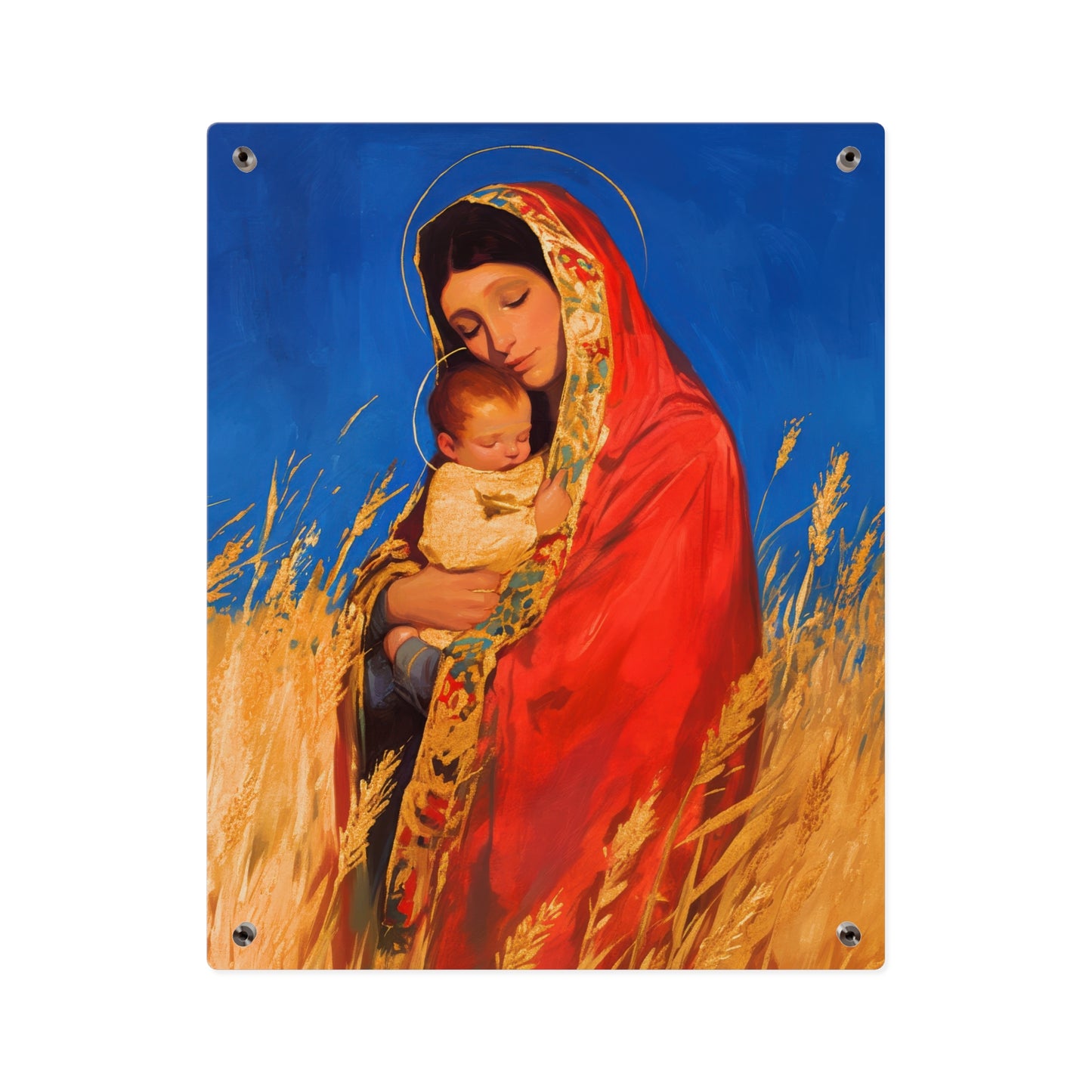 Our Lady of the Harvest - Wall Art Panel - Ready to Hang Acrylic Print - Catholic Saint Art - Patron Saint Print