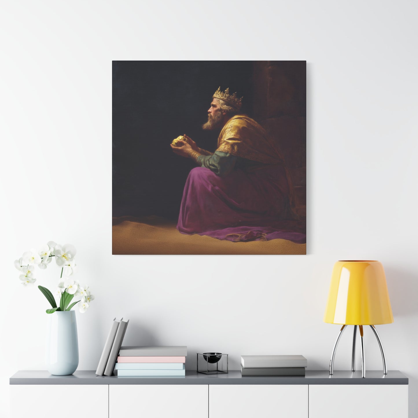 Melchior and the Gift Fit for a King - 3 Wise Men - Gallery Wrapped Canvas - Print - Religious Art for your Home - Catholic