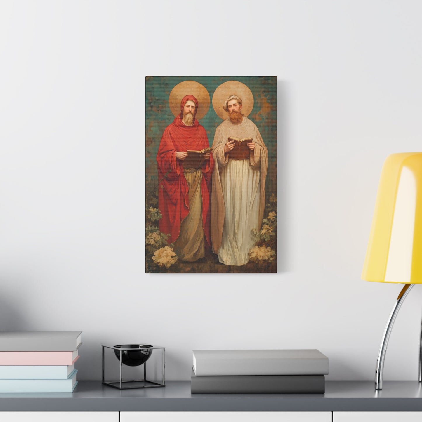 Saints Cosmas and Damian - Multiple Sizes - Catholic Home art - Museum Wrapped Canvas - Sanctified Souls Print - Catholic Martyr Art
