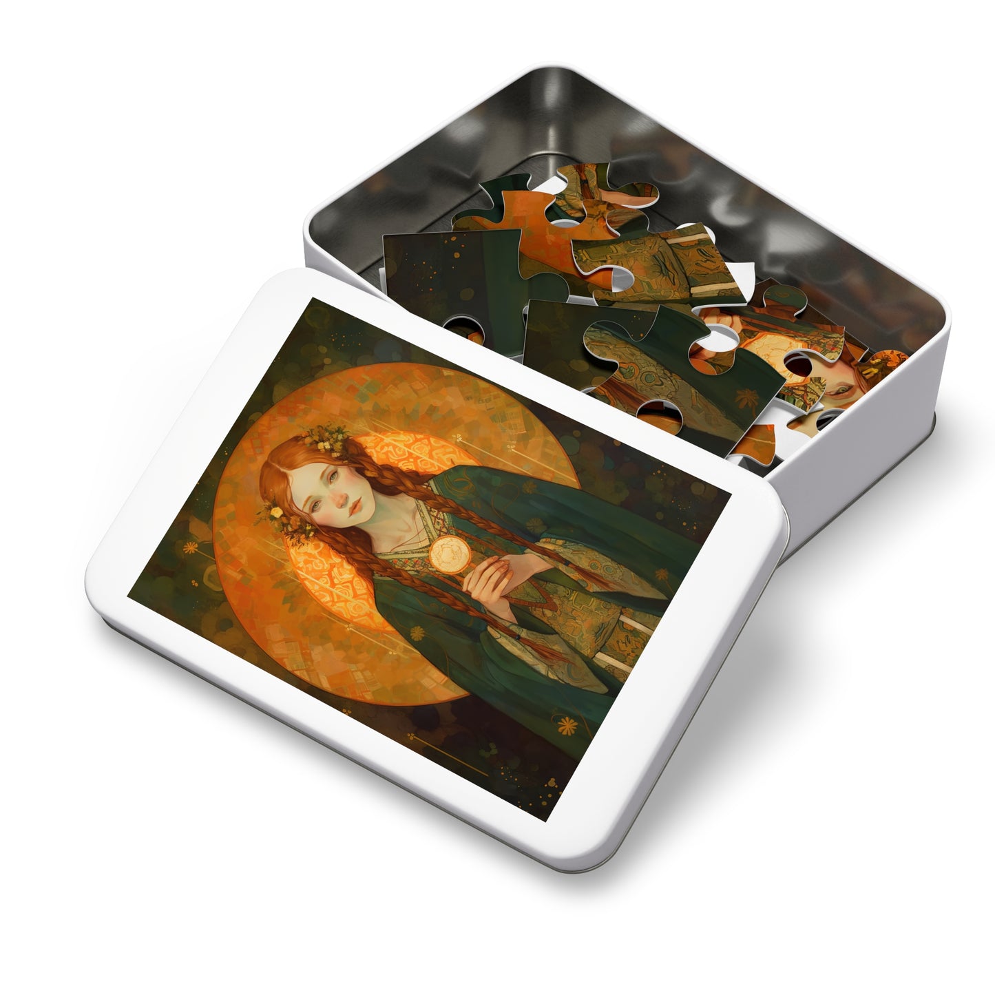Saint Brigid of Ireland - Puzzle and Keepsake Tin - Religious Jigsaw Puzzle (30, 110, 252, 500,1000-Piece) - Religious Puzzle