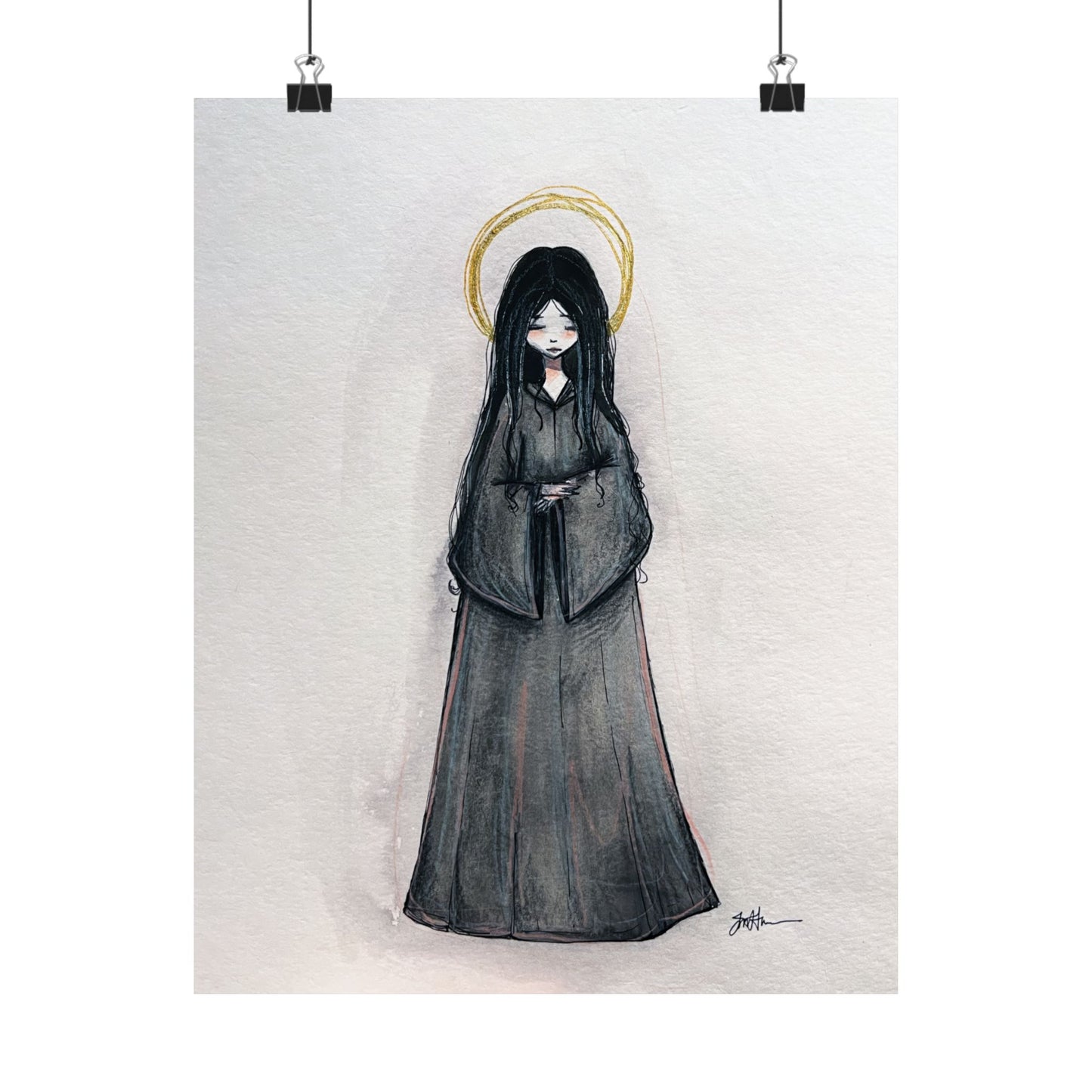 Blessed Mary Magdalen Kiota Hand-Drawn Catholic Art Print | Martyrs of Japan Devotional Wall Art | Sanctified Solocosmo Religious Poster