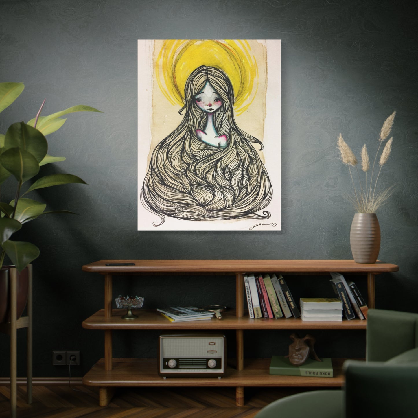 Saint Agatha of Sicily Canvas Print - Hand-Drawn Catholic Art Print | Christian Sacred Wall Art | Sanctified Solocosmo Religious Artwork