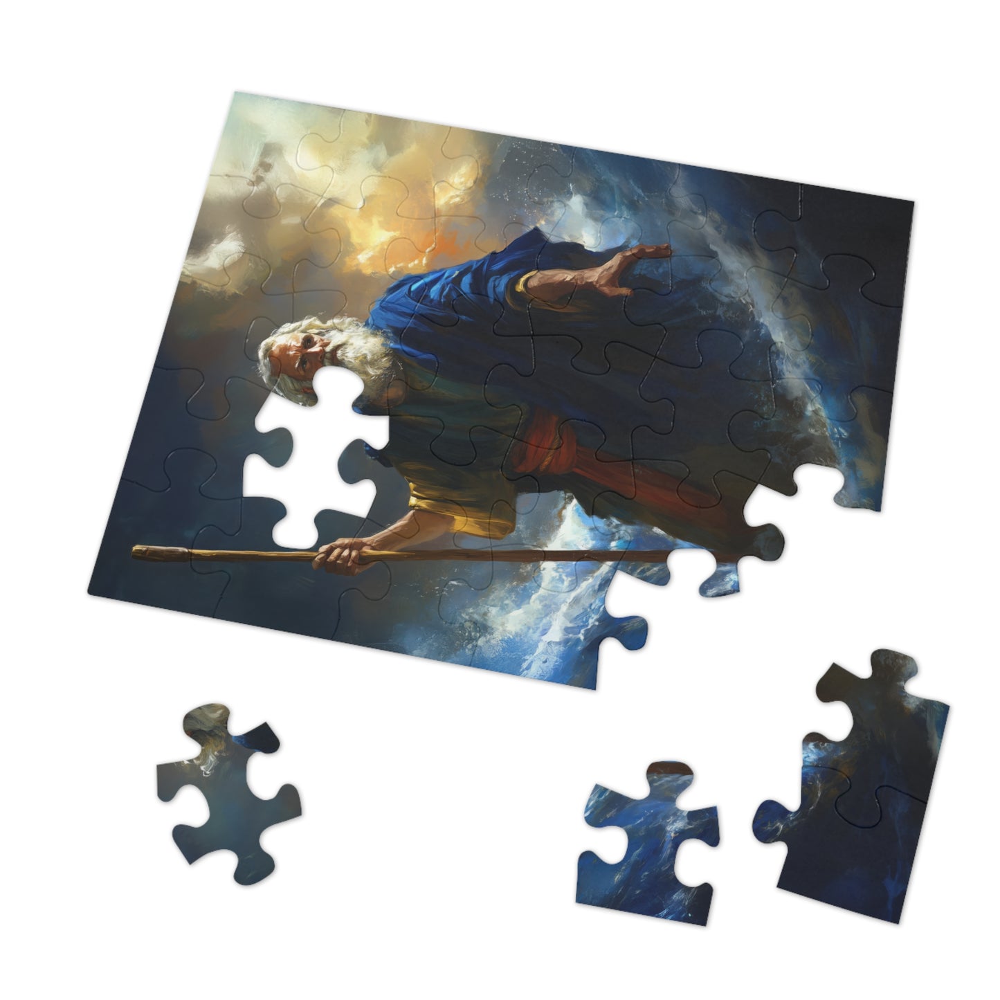 Moses Before the Trembling Sea - Puzzle & Keepsake Tin - Religious Jigsaw Puzzle (30, 110, 252, 500,1000-Piece)