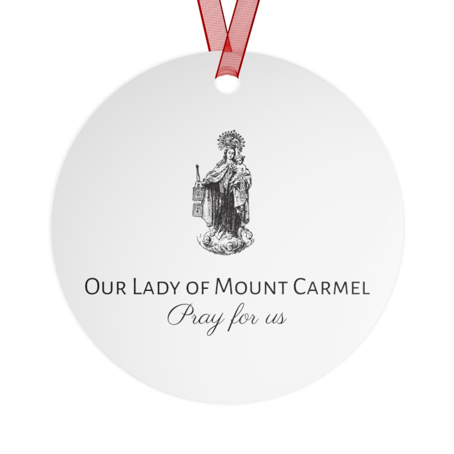 A Cord Between Heaven and Earth - Our Lady of Mount Carmel Ornament - Religious Holiday Christmas Ornament and Keepsake - Double sided