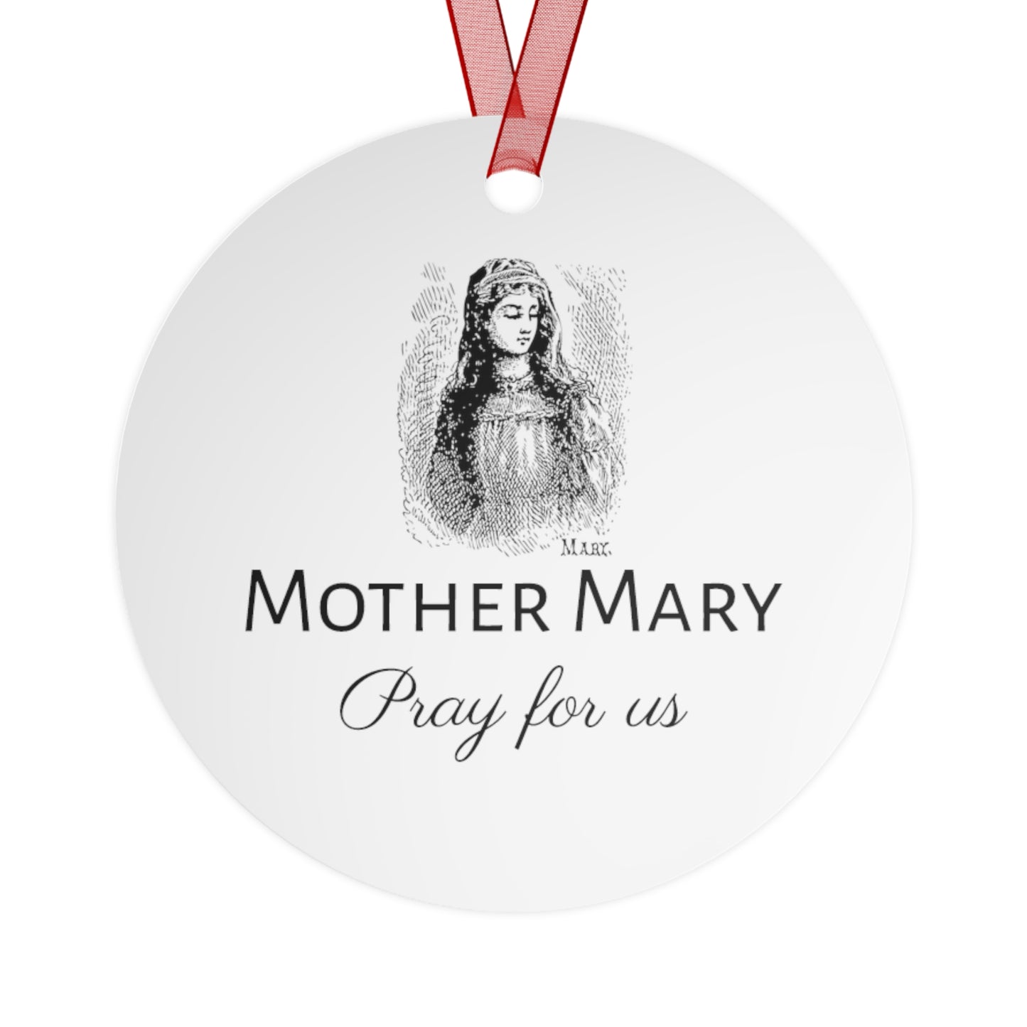 Ethereal Beauty - The Immaculate Mother Ornament - Religious Holiday Christmas Ornament and Keepsake - Double sided Keepsake Ornament