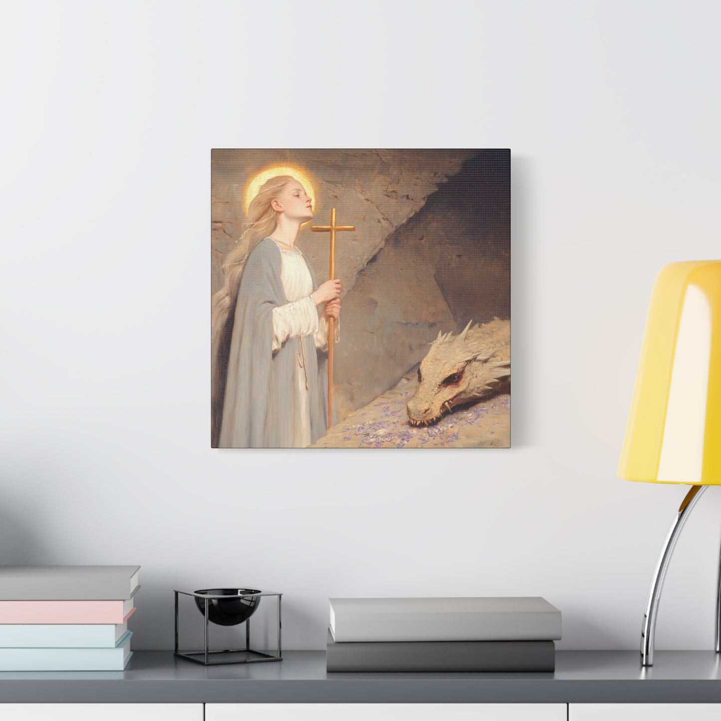 Saint Margaret of Antioch -  Museum Wrapped Canvas - Sanctified Souls Print - Religious Art for your Home - Catholic Patron Saint Art