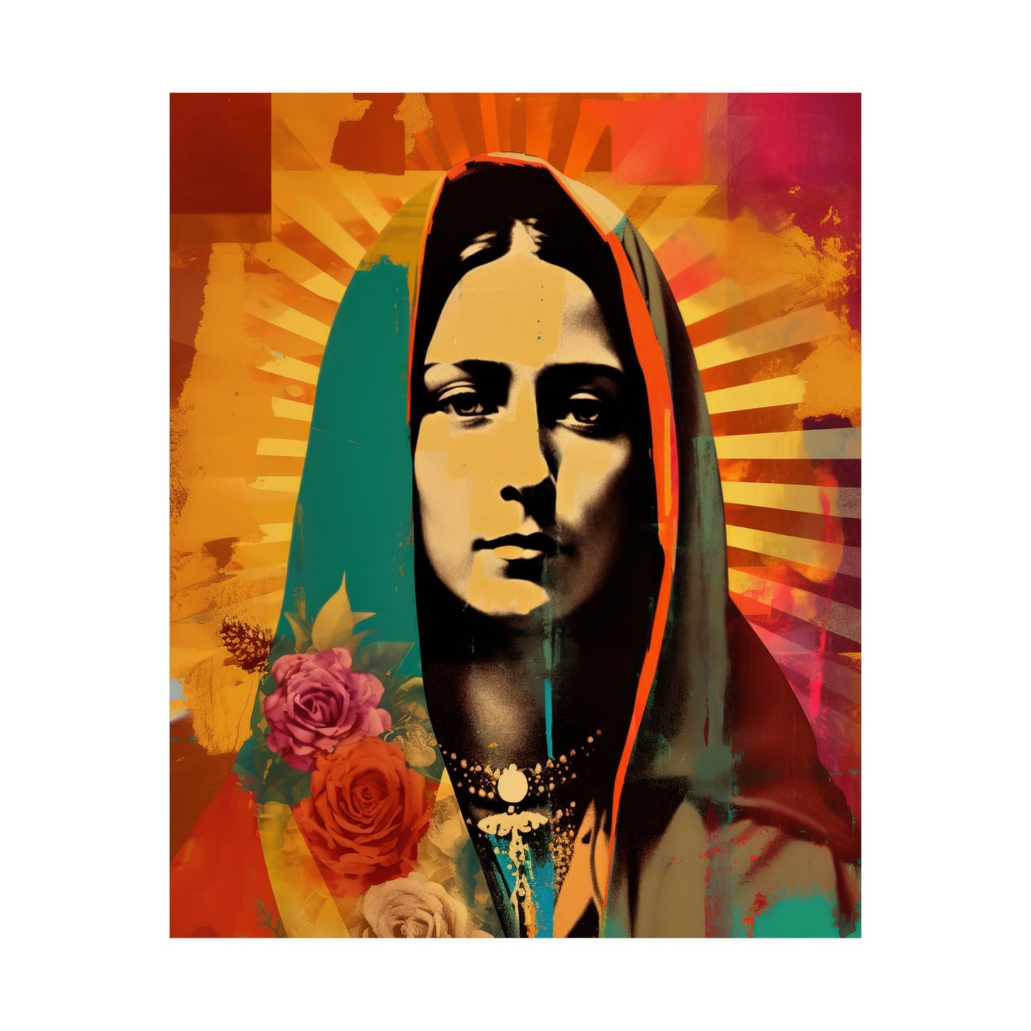 Radiant Guadalupe  - Sanctified Souls Print - Multiple Sizes - Premium Matte Vertical Posters - Our lady