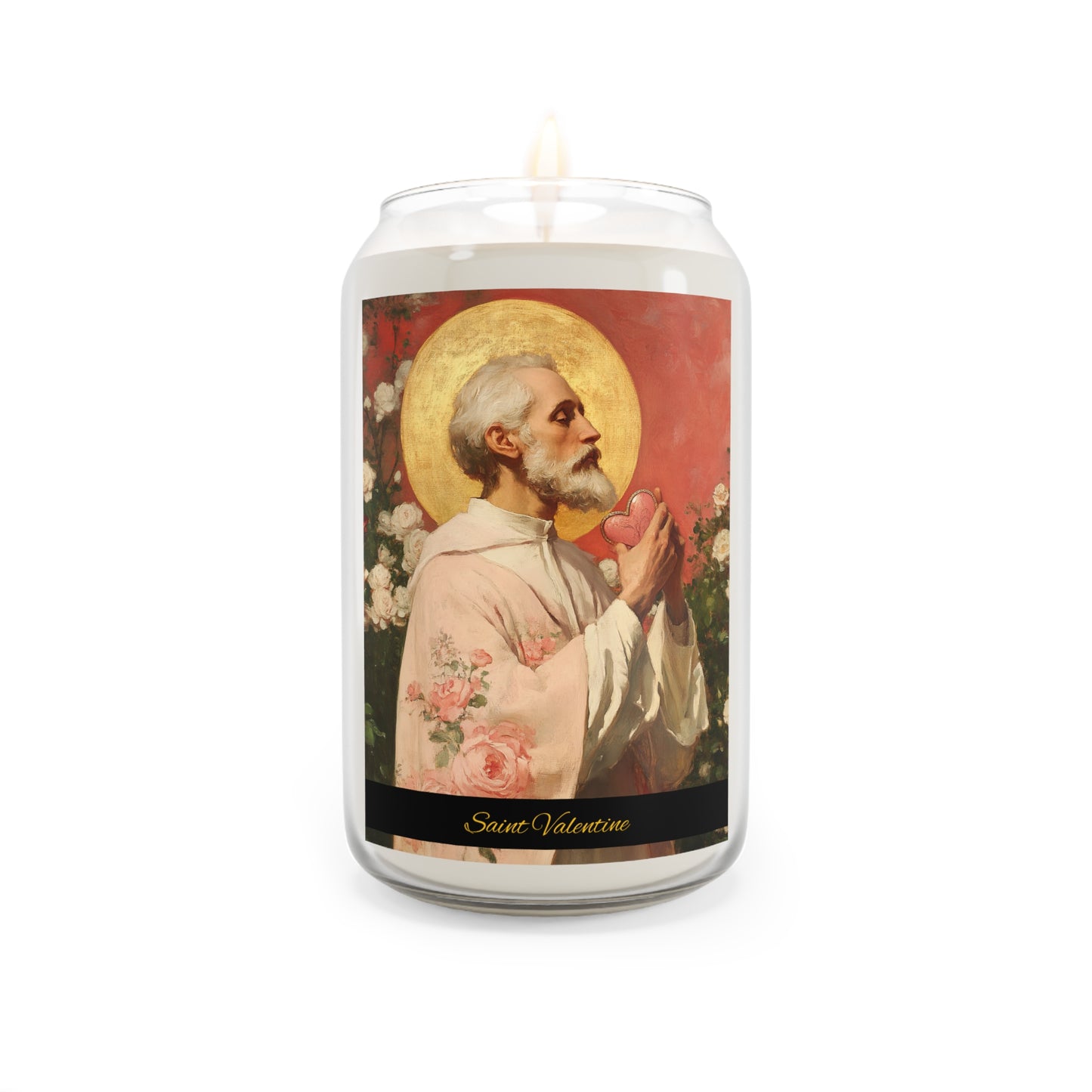 Saint Valentine - Scented Prayer Candle, 13.75oz -  Candle - Catholic Art - prayer room Scented Candle - Martyr Art