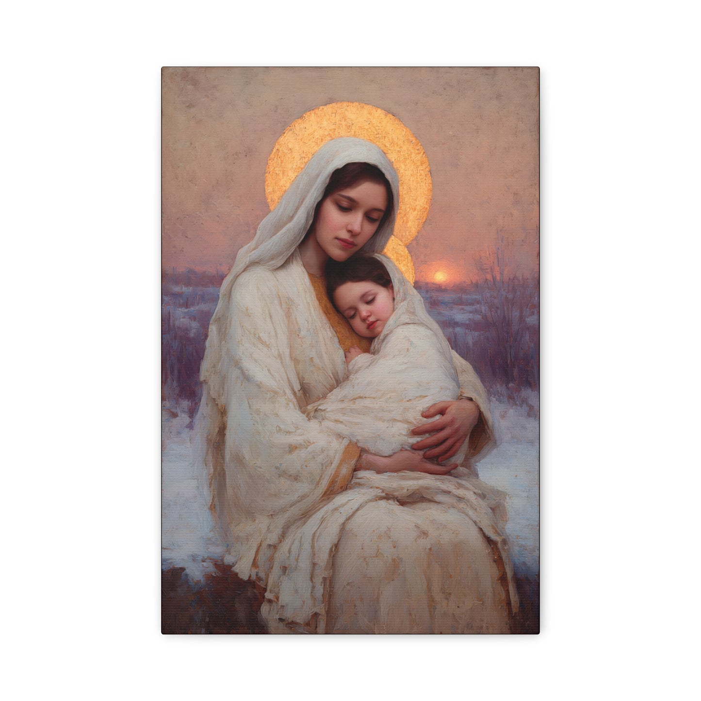 The Love That Stays - Mother Mary and the Christ Child - Gallery Wrapped Canvas - Print - Religious Art for your Home - Catholic Art Print