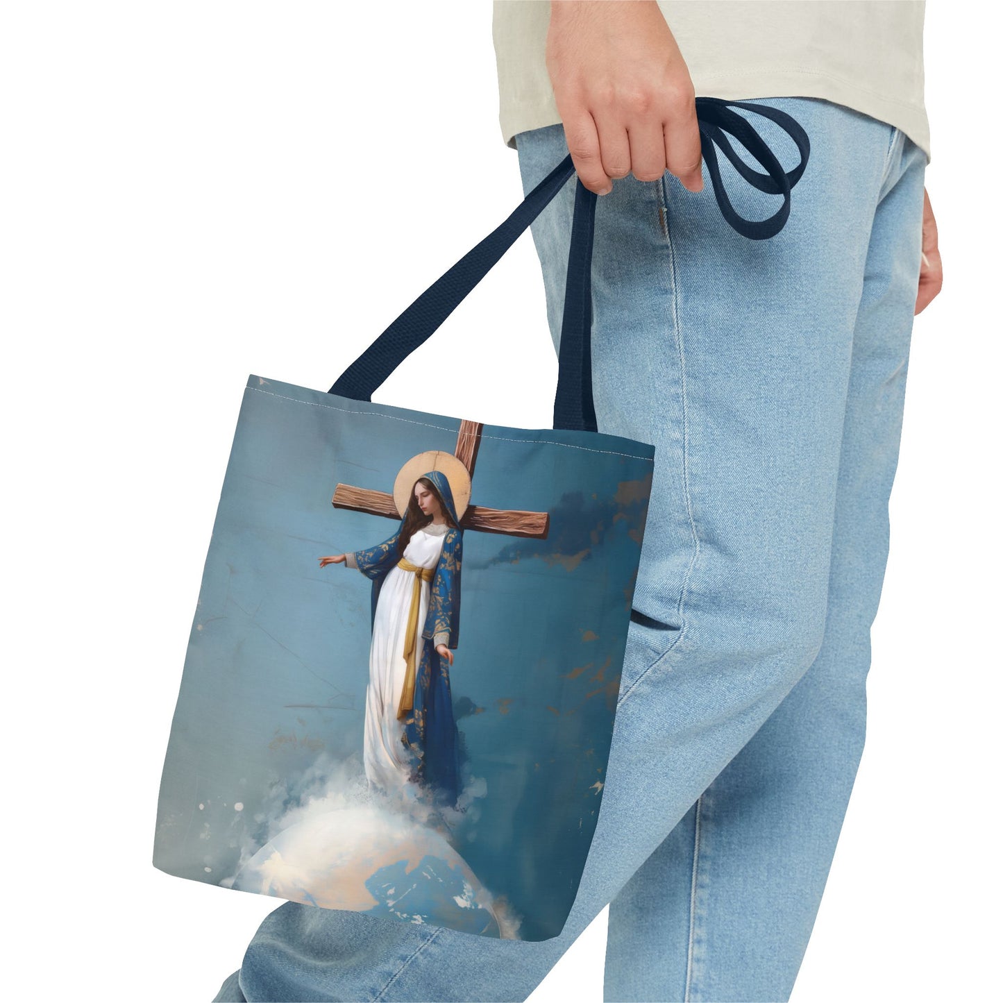 The Lady Of All Nations - Marian Devotion - Mother Mary - Tote Bag - Large Medium Small Faith Art Bag - Re-usable Tote Purse - Double Sided