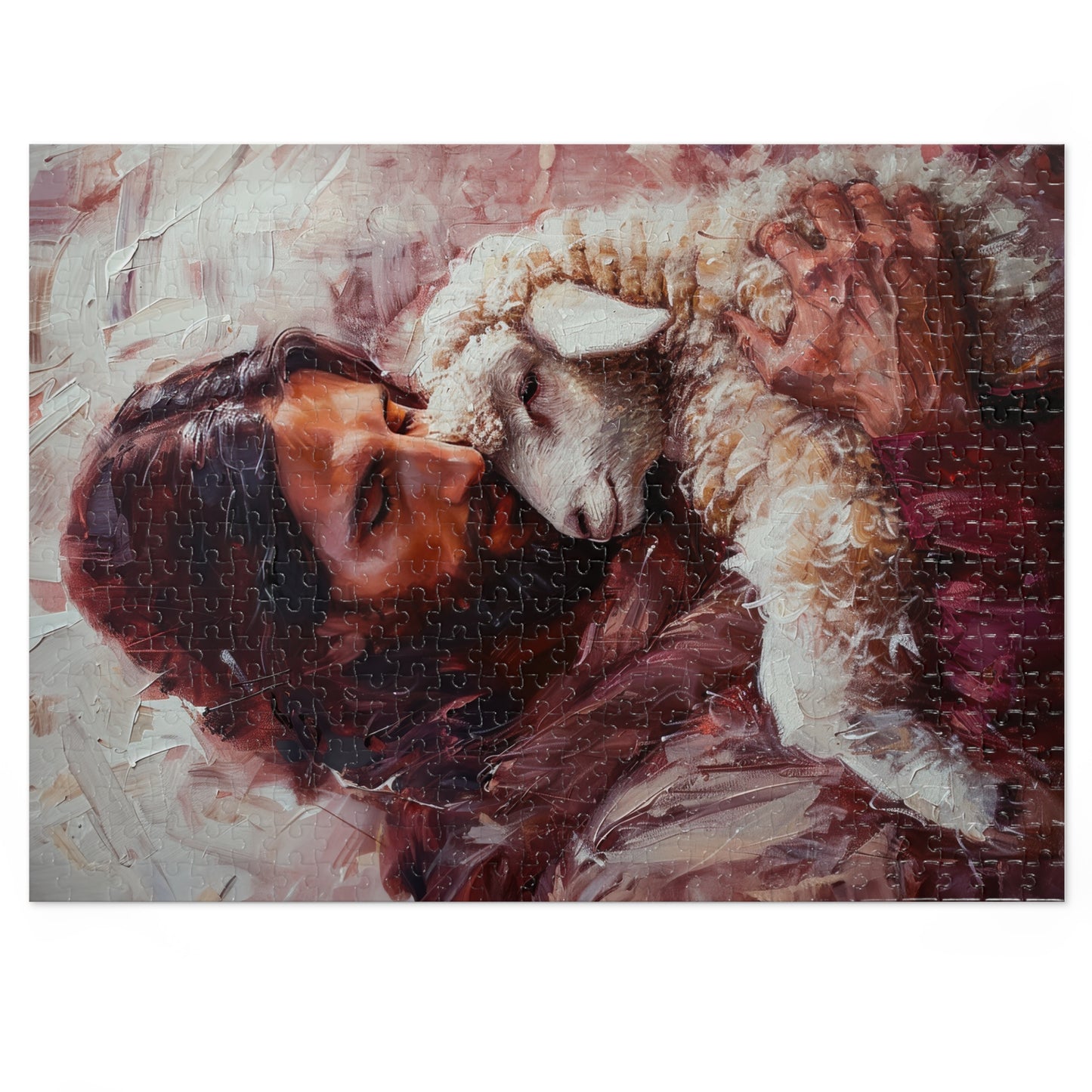 Jesus and the Little Lamb - Puzzle and Keepsake Tin - Religious (30, 110, 252, 500,1000) - Religious Puzzle - Christ the Savior Art print