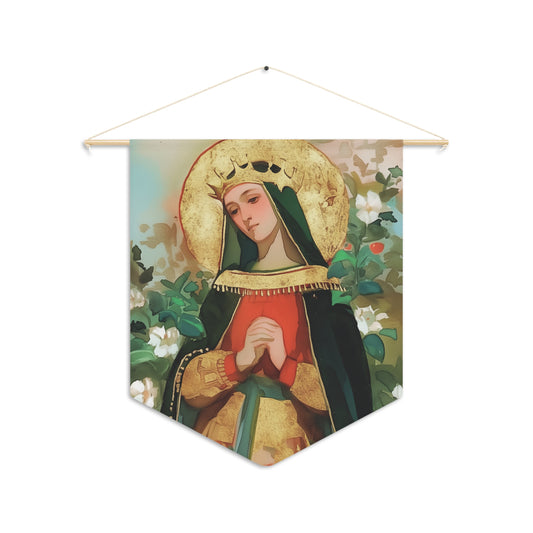 Saint Matilda of Germany Wall Banner / Wall Hanging - Prayer room art - Catholic Home Art - Large Saint Art - 18" x 21"