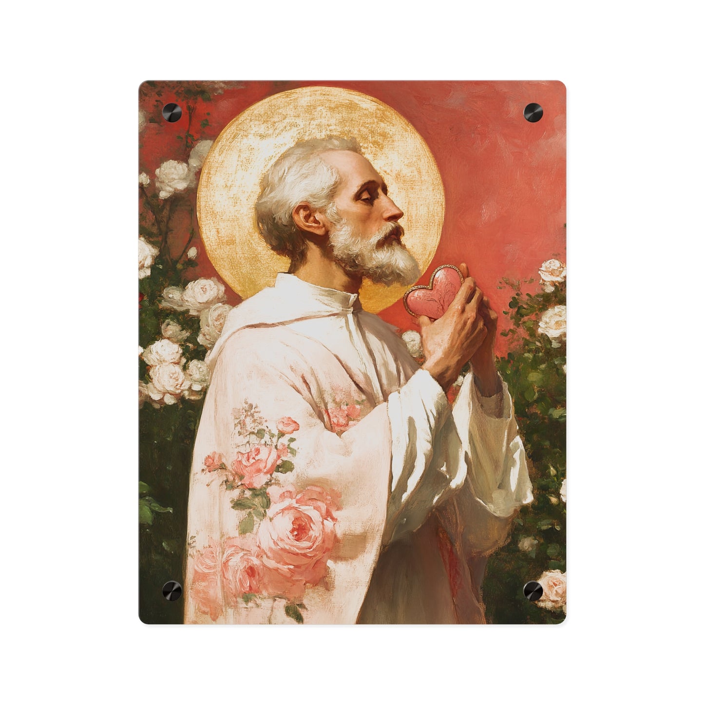 Saint Valentine Wall Art Panel - Ready to Hang Acrylic Print - Catholic Saint Art - Patron Saint Print - Catholic Saint Wall Art