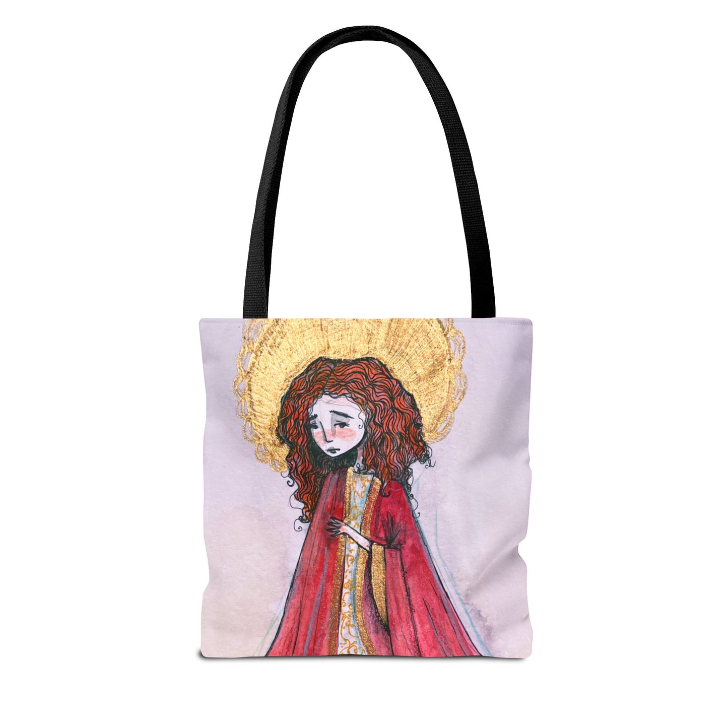 Saint Bibiana Hand-Drawn Catholic Tote Bag | Christian Devotional Bag | Sanctified Solocosmo Religious Tote