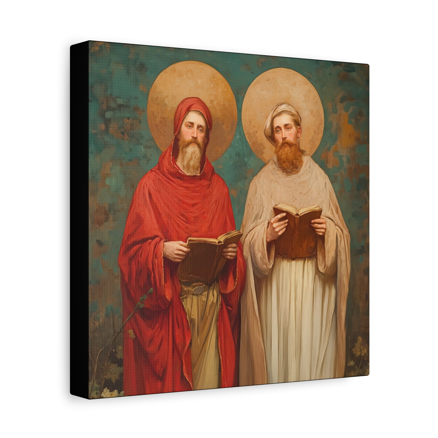 Saints Cosmas and Damian - Multiple Sizes - Catholic Home art - Museum Wrapped Canvas - Sanctified Souls Print - Catholic Martyr Art