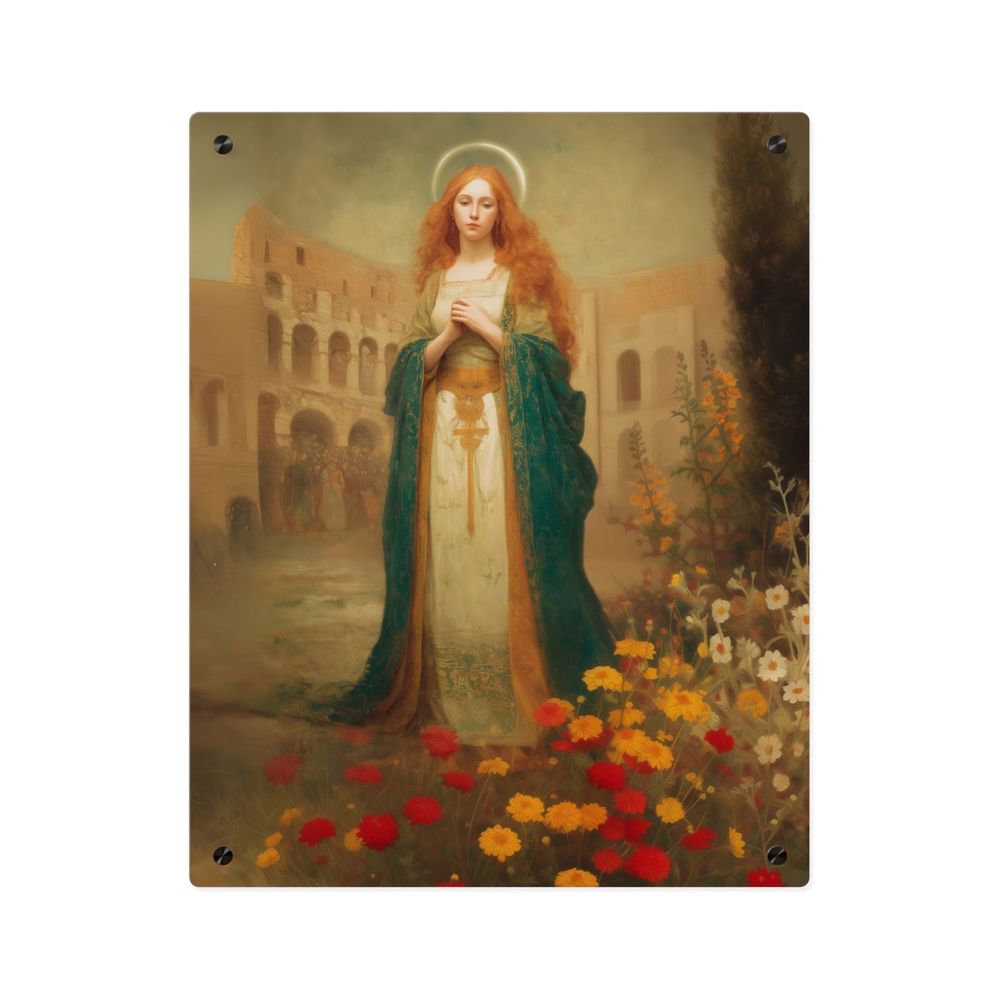 Saint Justina Wall Art Panel - Ready to Hang Acrylic Print - Catholic Saint Art - Patron Saint Print - Martyr Art