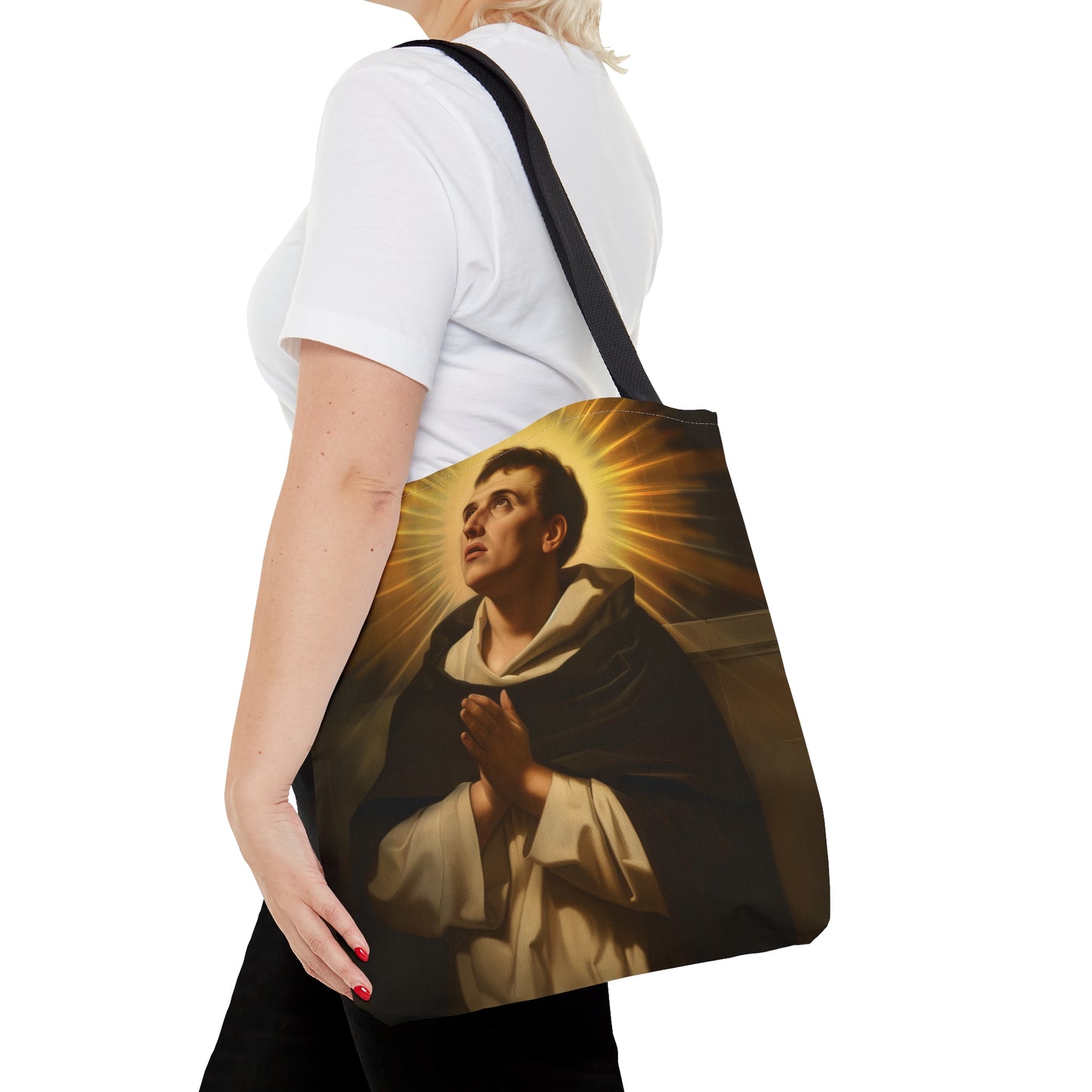 Saint Thomas Aquinas Tote Bag - Three sizes - Large Medium Small Faith Art Bag - Catholic purse - Double Sided - Patron Saint Art