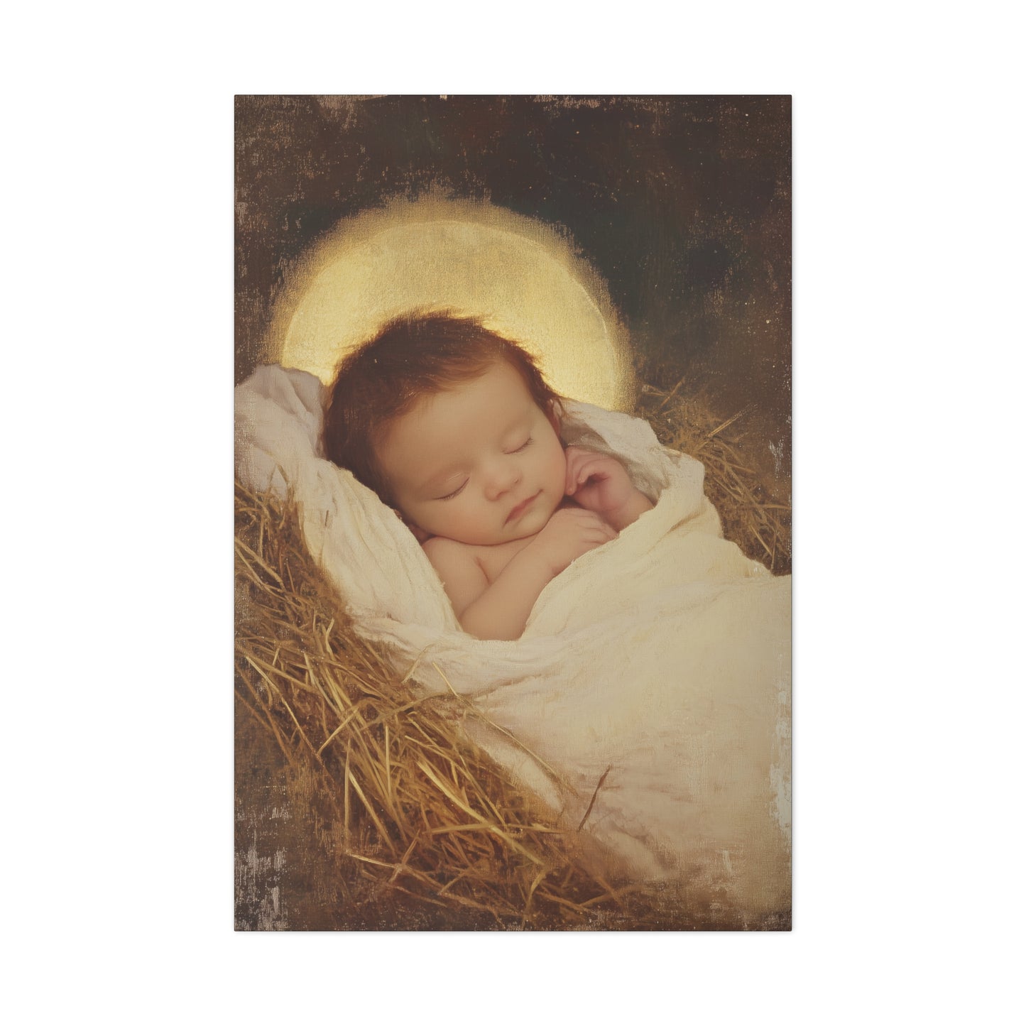 Jesus, the Newborn Light of the World - Gallery Wrapped Canvas - Print - Religious Art for your Home - Catholic Art Print