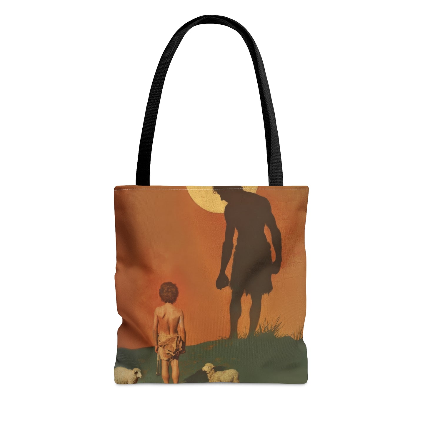 The Victor Had No Sword - David and Goliath  Tote Bag - Large Medium Small Faith Art Bag - Bible Study Faith Purse - Double Sided