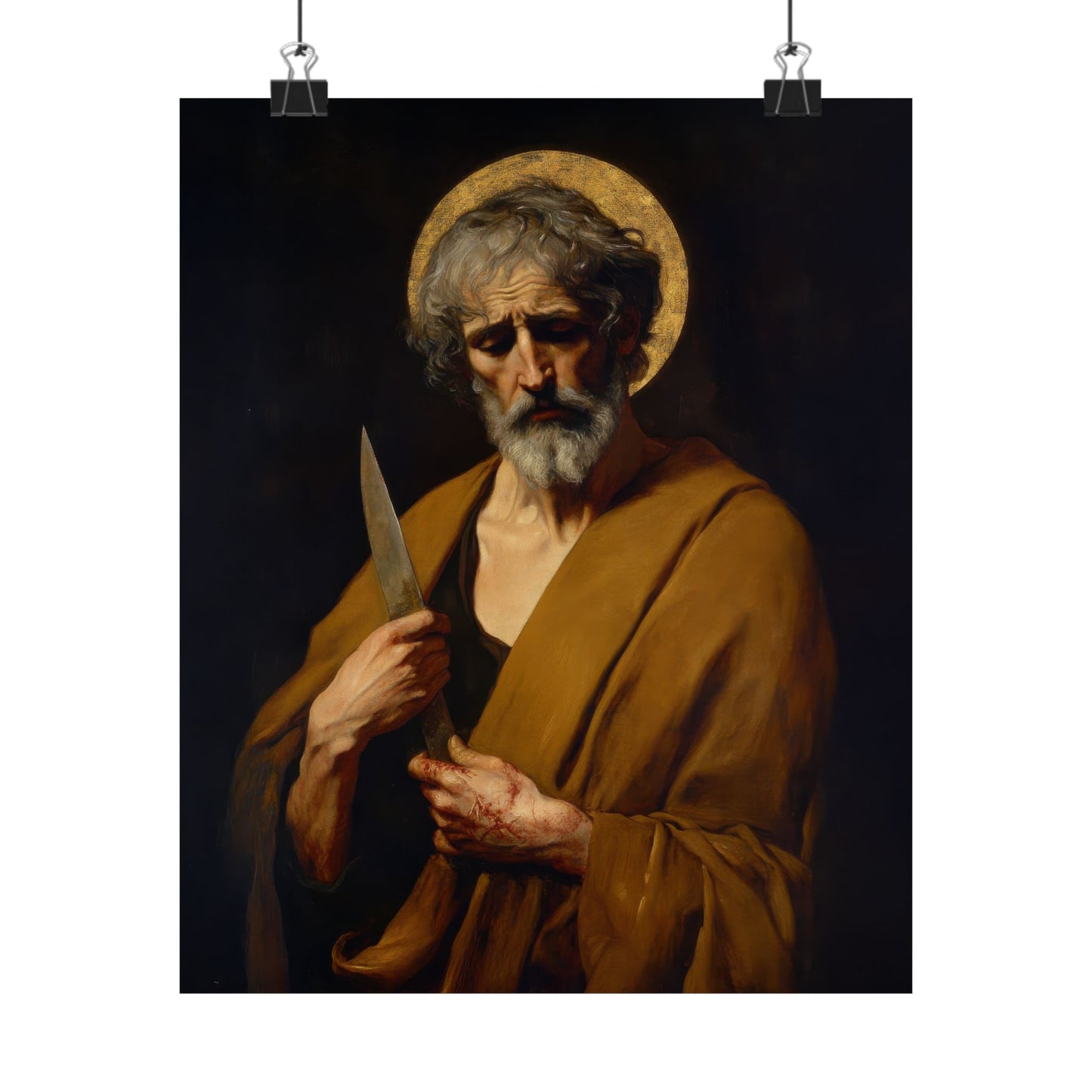Saint Bartholomew the Apostle - Sanctified Souls Print - Multiple Sizes - Premium Posters - Catholic Art - Christian Home Decor Artwork