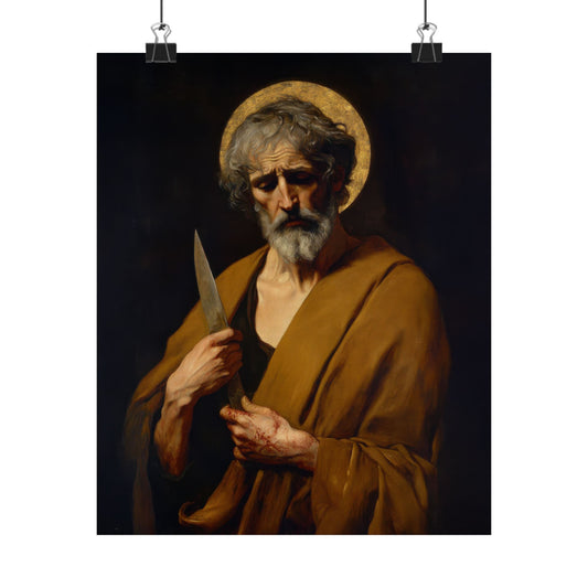 Saint Bartholomew the Apostle - Sanctified Souls Print - Multiple Sizes - Premium Posters - Catholic Art - Christian Home Decor Artwork