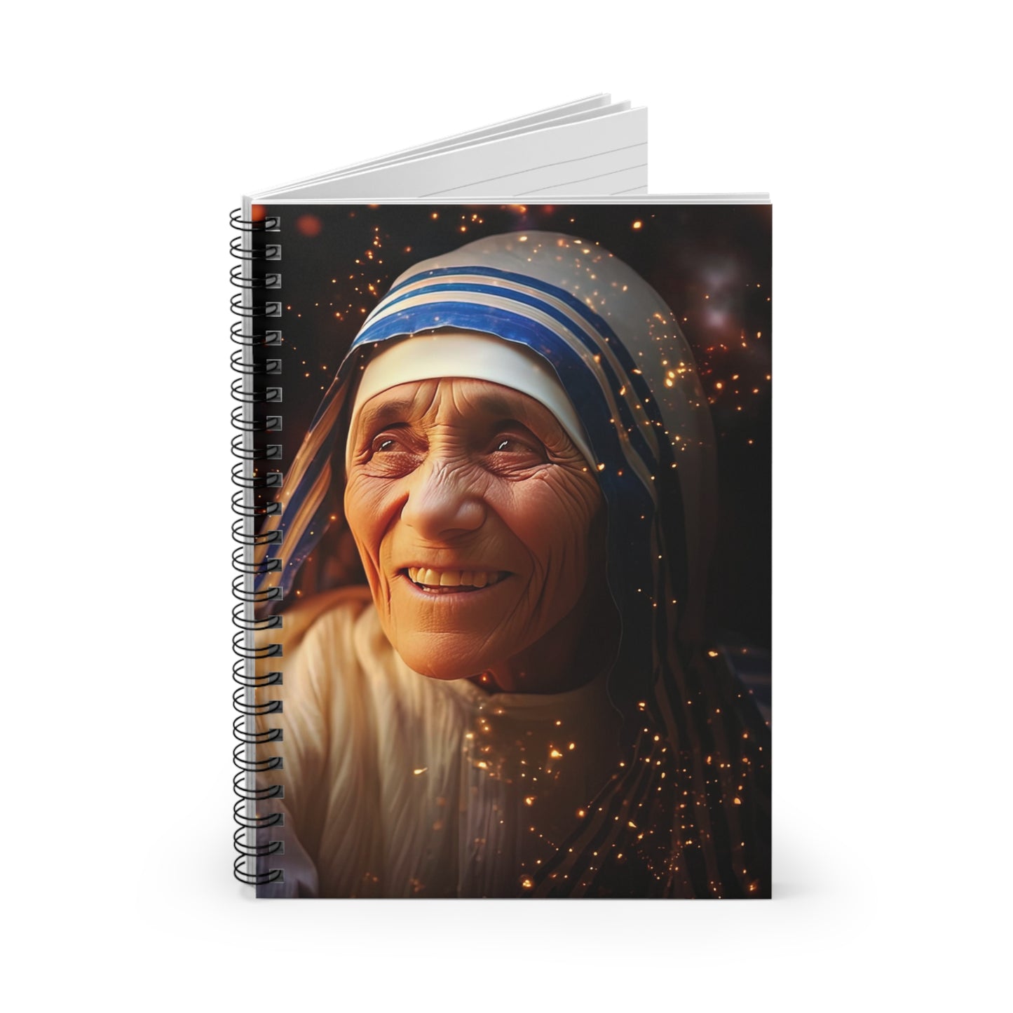 Saint Teresa of Calcutta Journal - Sanctified Souls Art - Religious Based Notebook - Spiral Notebook - Ruled Line - Mother Teresa
