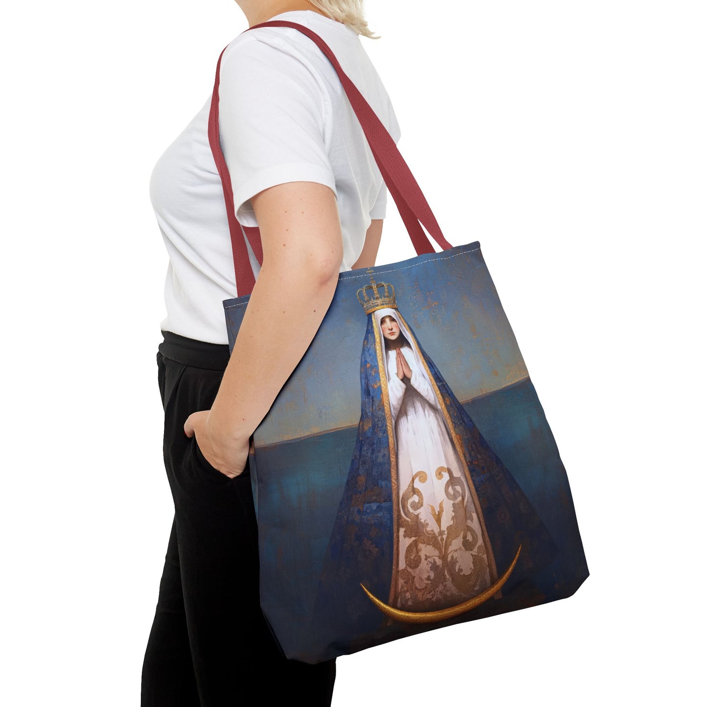 Virgen del Valle - Mother Mary  - Virgin of the Valley - Marian Art - Tote Bag - Large Medium Small Faith Art Bag - Tote Purse