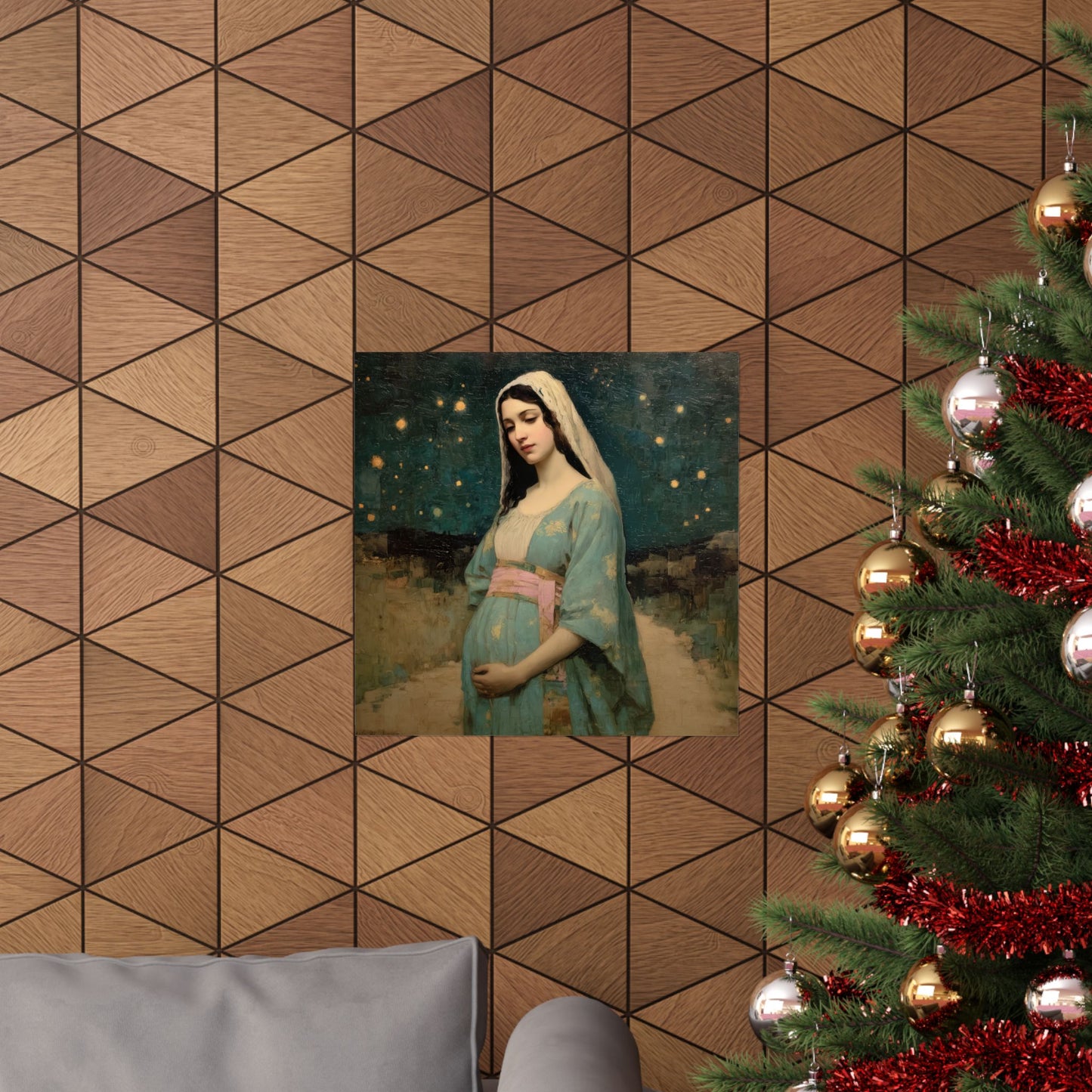 Our Lady of 'O' - Our Lady of Expectation - Mother Mary - Marian Art - Sanctified Souls Print - Multiple Sizes - Premium Vertical Posters
