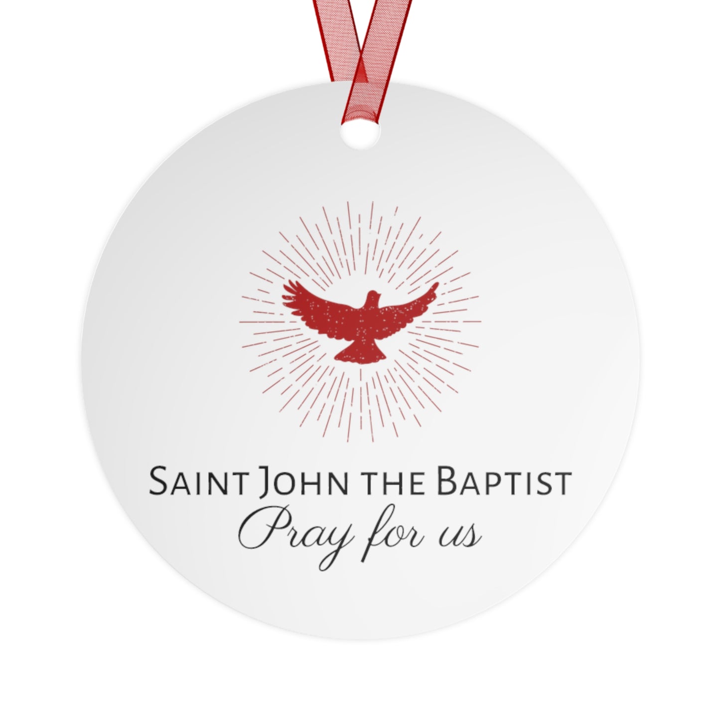 Saint John the Baptist Metal Ornament - Religious Holiday Christmas Ornament and Keepsake - Prayer Ornament