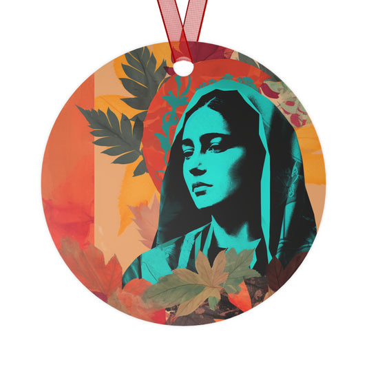 Our Lady of Guadalupe Metal Ornament - Religious Holiday Christmas Ornament and Keepsake - Double sided - Prayer Ornament