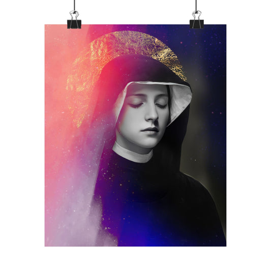 Saint Faustina Kowalska Poster Print - Sanctified Souls Print - Multiple Sizes - Premium Posters - Catholic Art for your home