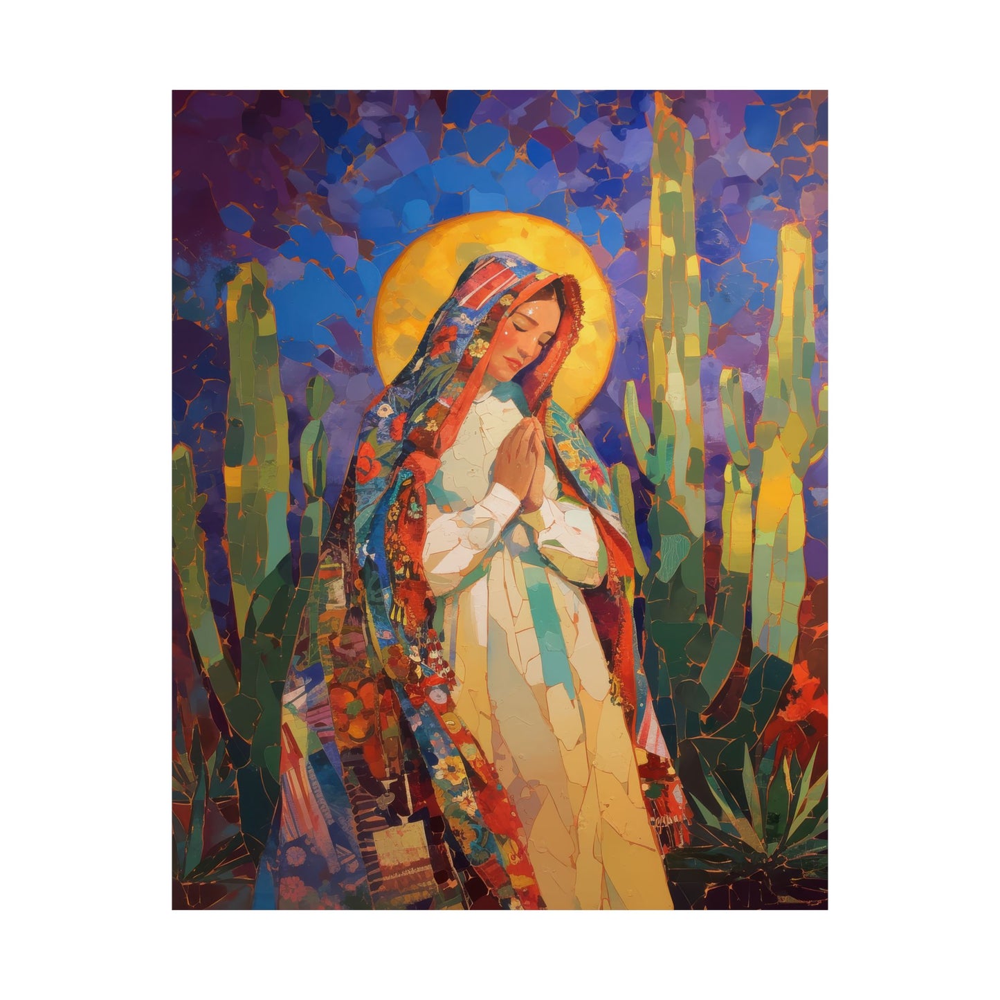Radiant Light of Our Lady of Guadalupe Poster Print - Sanctified Souls Print - Multiple Sizes - Premium Posters - Catholic Art