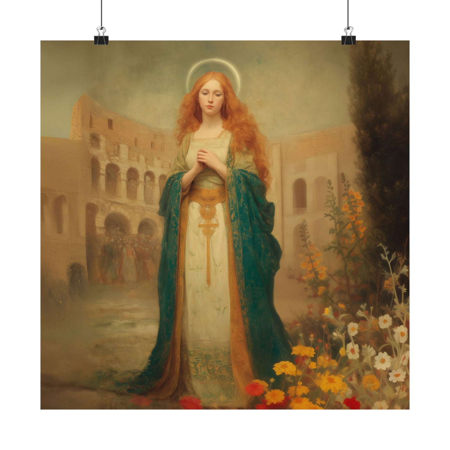 Saint Justina -  Catholic Art - Multiple Sizes - Premium Posters - Catholic Art - Christian Home - Catholic Saint Art