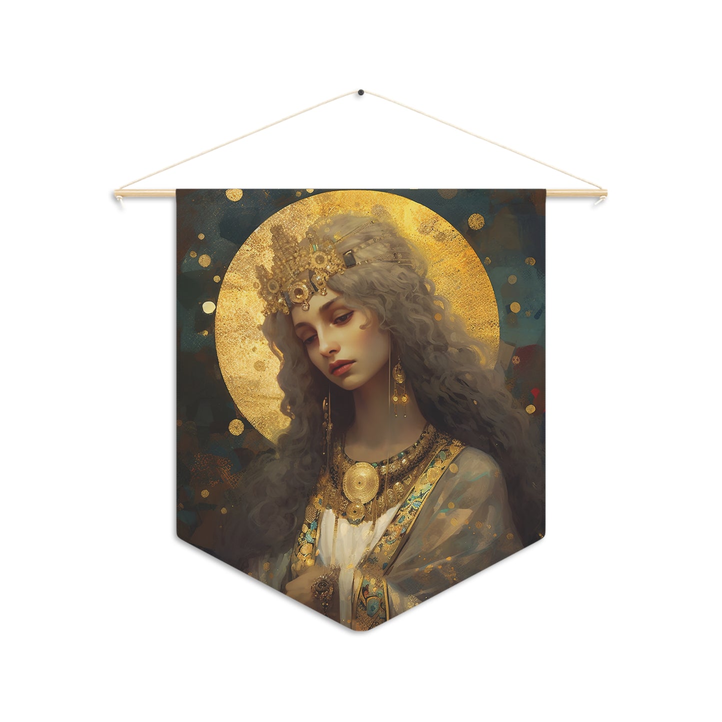 Saint Catherine of Alexandria Wall Banner / Wall Hanging - Prayer room art - Catholic Home Art - Large Saint Art for your home - 18" x 21"