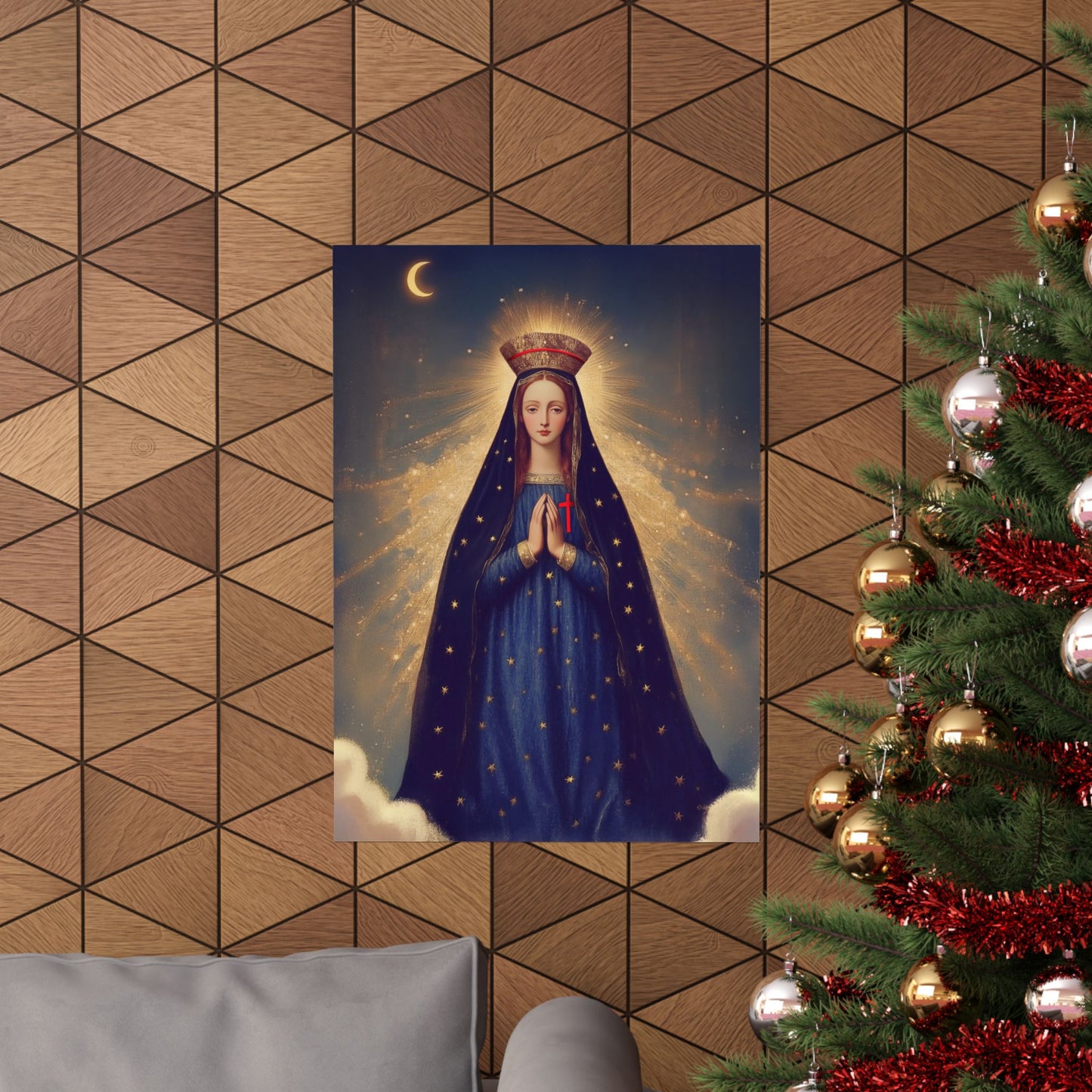 Our Lady of Pontmain -  Sanctified Souls Print - Multiple Sizes - Premium Posters - Catholic Art - Christian Home - Mother Mary Art