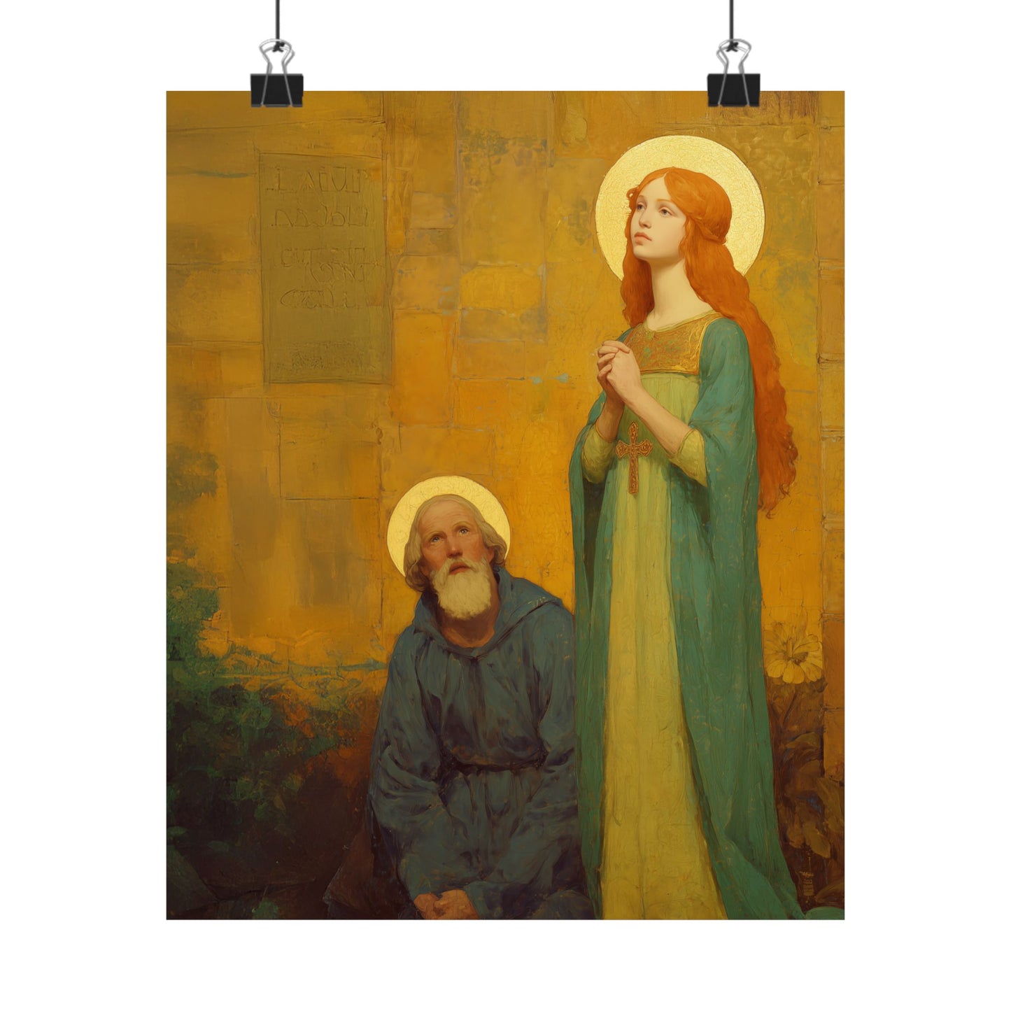Saints Justina and Cyprian -  Catholic Art - Multiple Sizes - Premium Posters - Catholic Art - Christian Home - Catholic Saint Art