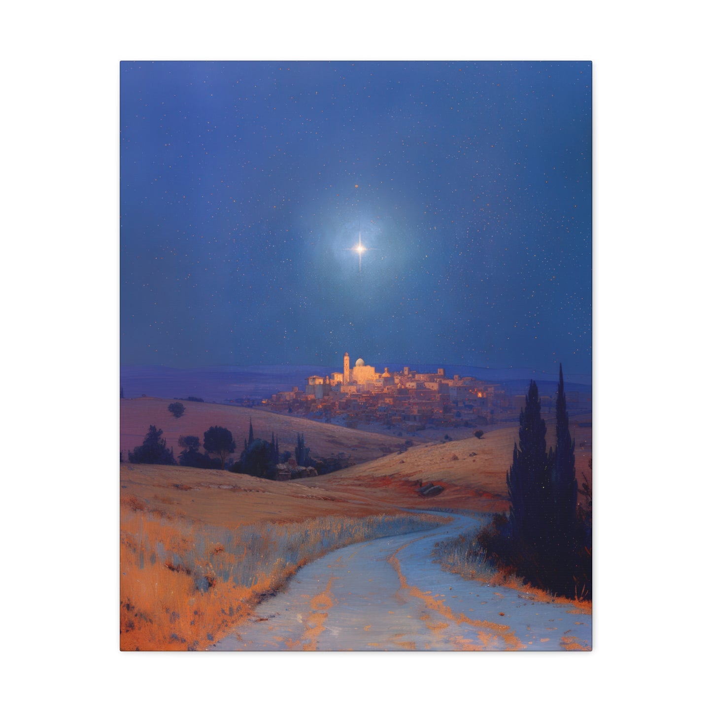 Bethlehem Wrapped in the Light of His Coming - Gallery Wrapped Canvas - Print - Religious Art for your Home - Catholic
