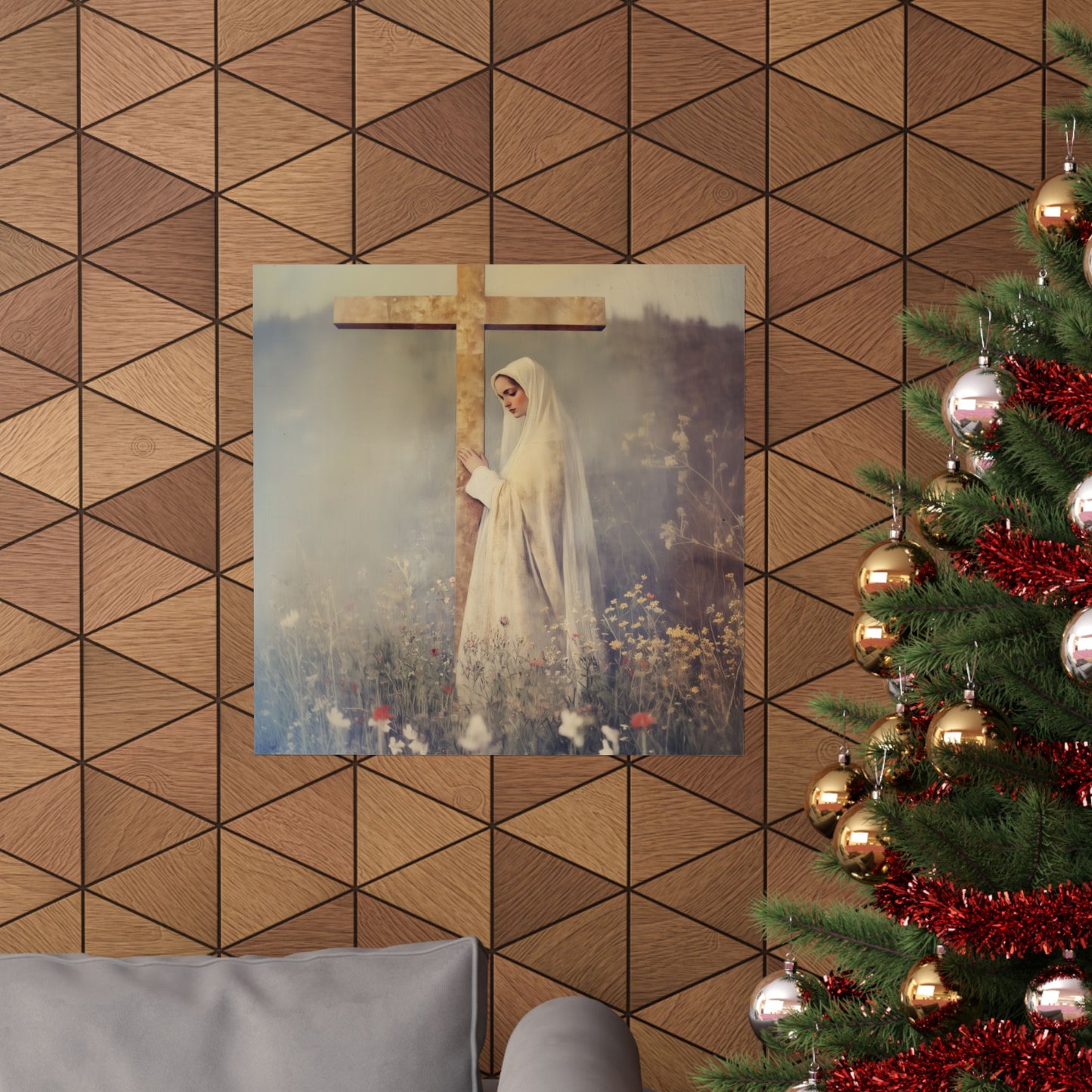 The Feast of the Exaltation of the Holy Cross - Sanctified Souls Print - Multiple Sizes - Premium Posters - Catholic Art - Christian Home