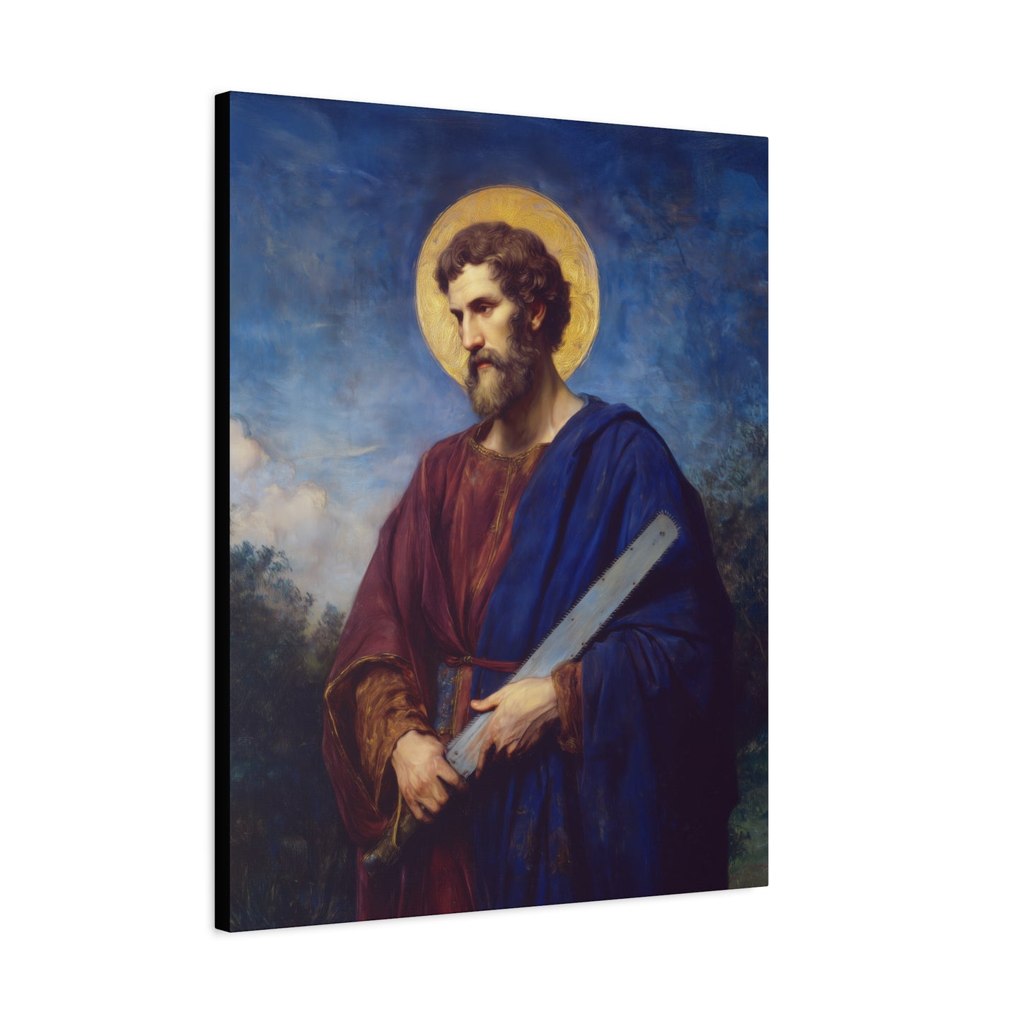 Saint Simon the Apostle  - Gallery Wrapped Canvas - Print - Religious Art for your Home - Catholic Art