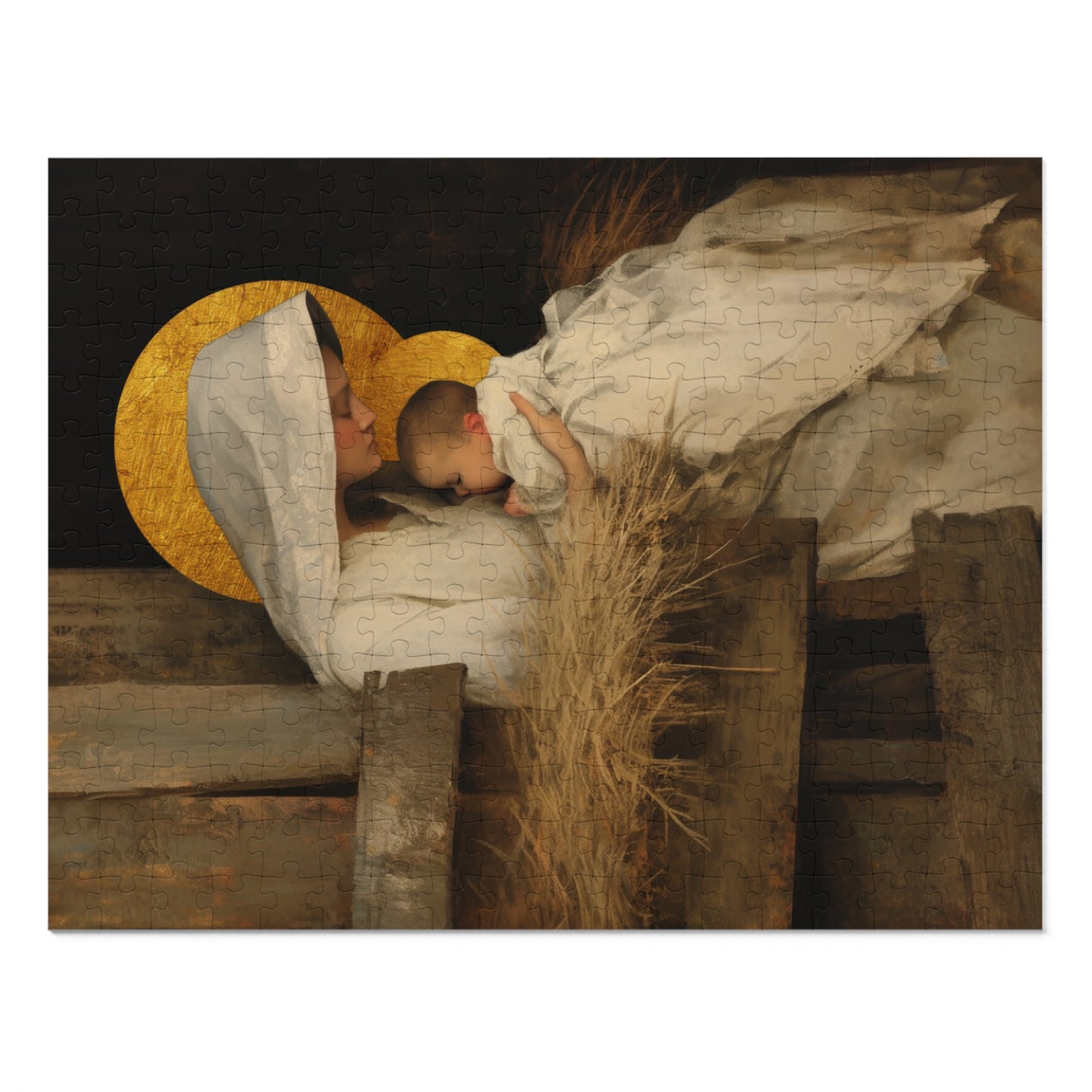 Our Lady of the Manger - Mother Mary and the Christ Child - Puzzle & Keepsake Tin - Religious Jigsaw Puzzle (30, 110, 252, 500,1000-Piece)