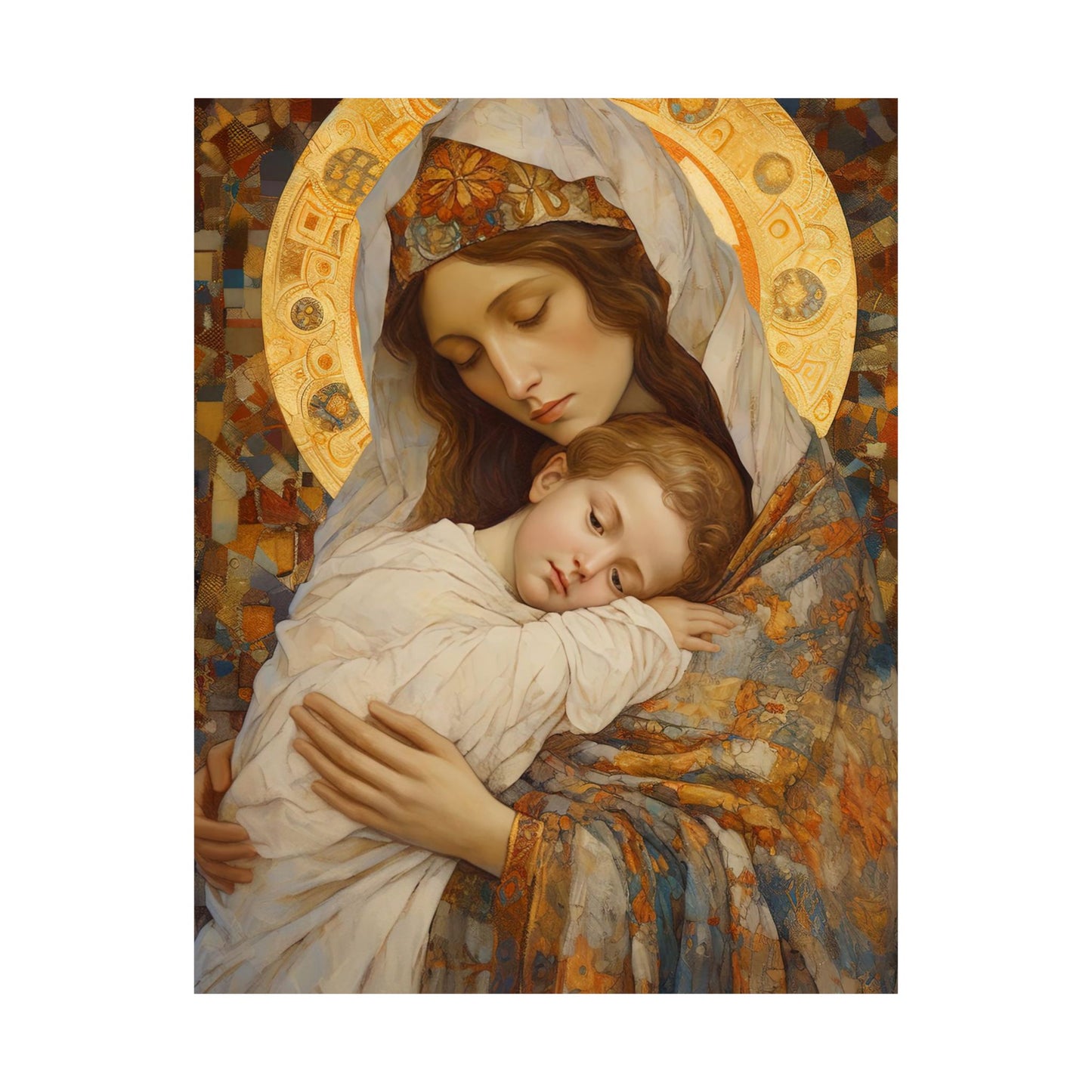 Cradle of Grace - Madonna and the Christ Child - Print - Sanctified Souls Print - Multiple Sizes - Premium Matte Vertical Posters