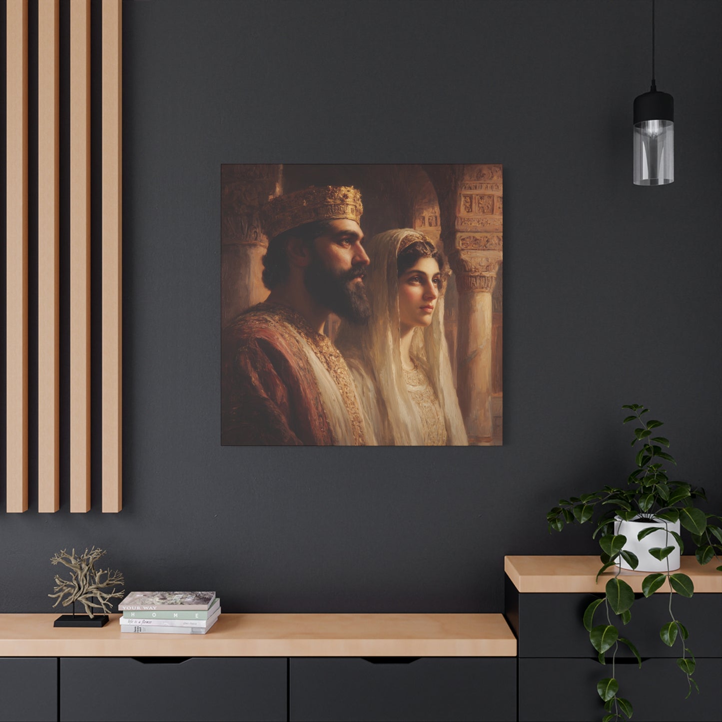 King Xerxes and Queen Esther  - Gallery Wrapped Canvas - Print - Religious Art for your Home - Catholic Art Print