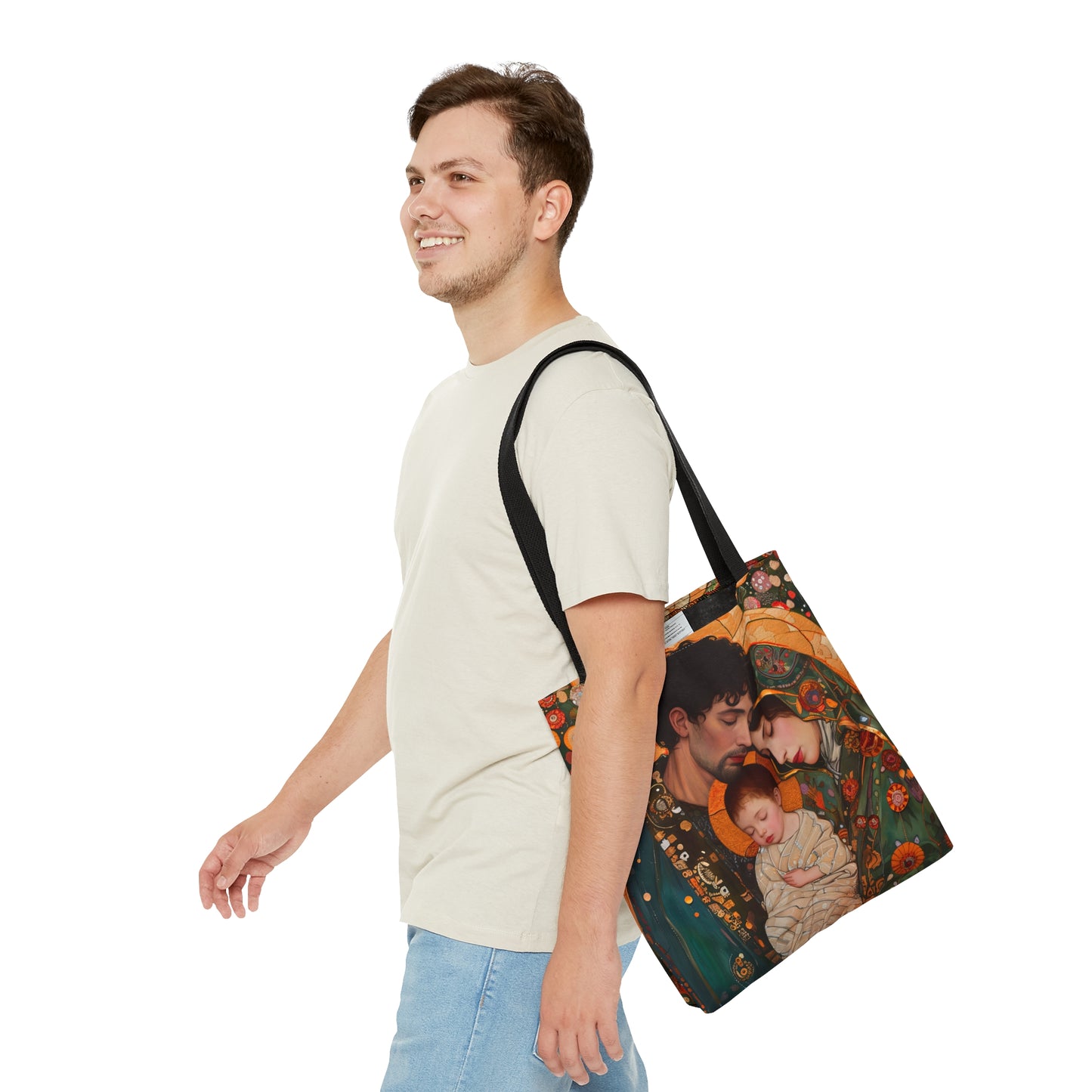 Guiding Light - Mary, Joseph, and the Infant Jesus Tote Bag - Large Medium Small Faith Art Bag - Holy Family Purse - Double Sided